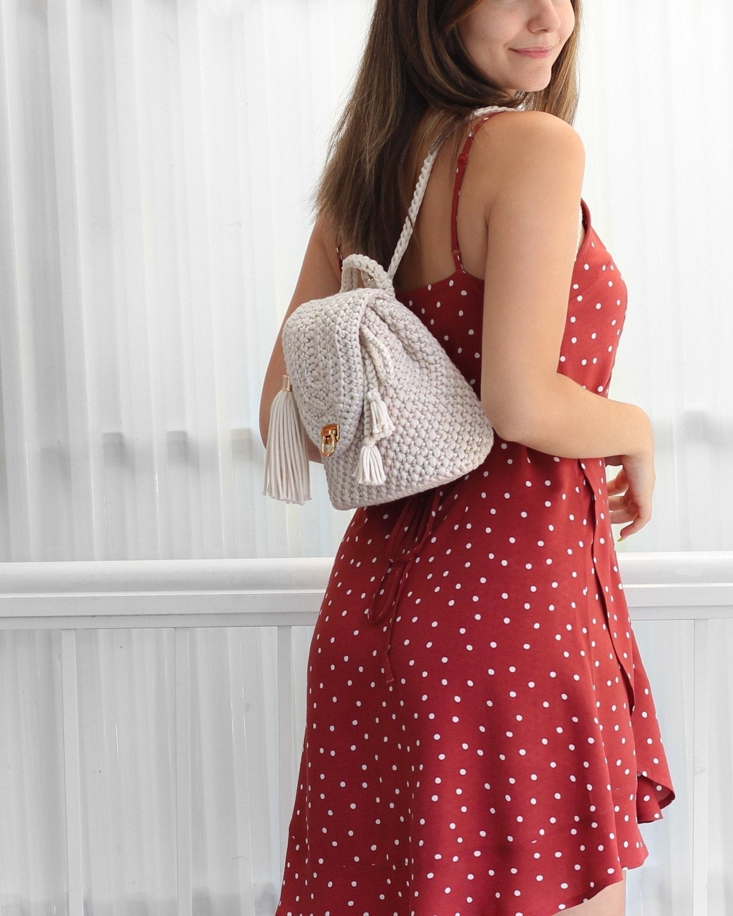 AMALFI Backpack Crochet Pattern | Textured Fashion Backpack, No Seaming | PDF - Hakel Liebe