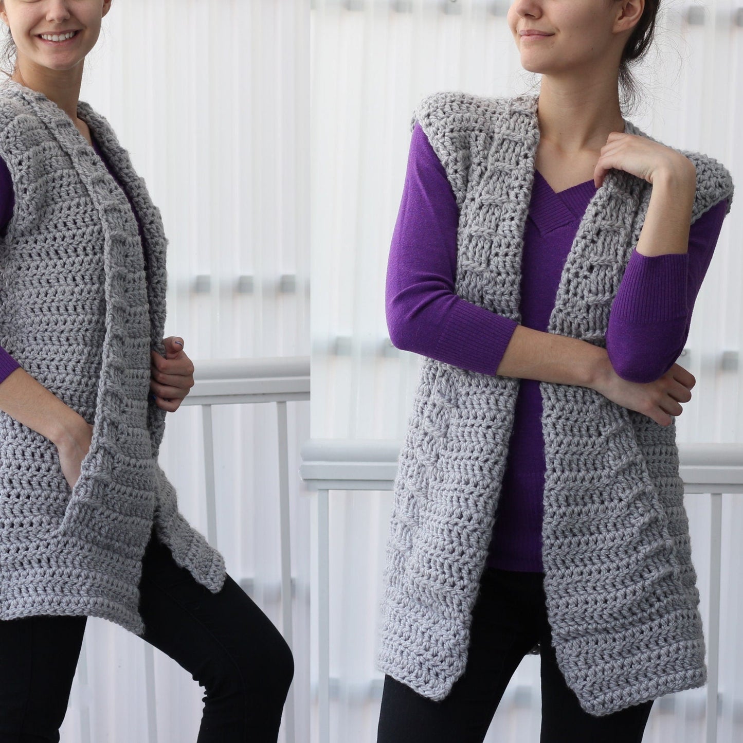 ARIA Vest Crochet Pattern | Flat-Worked Family Sizes 7Y–3XL | PDF - Hakel Liebe