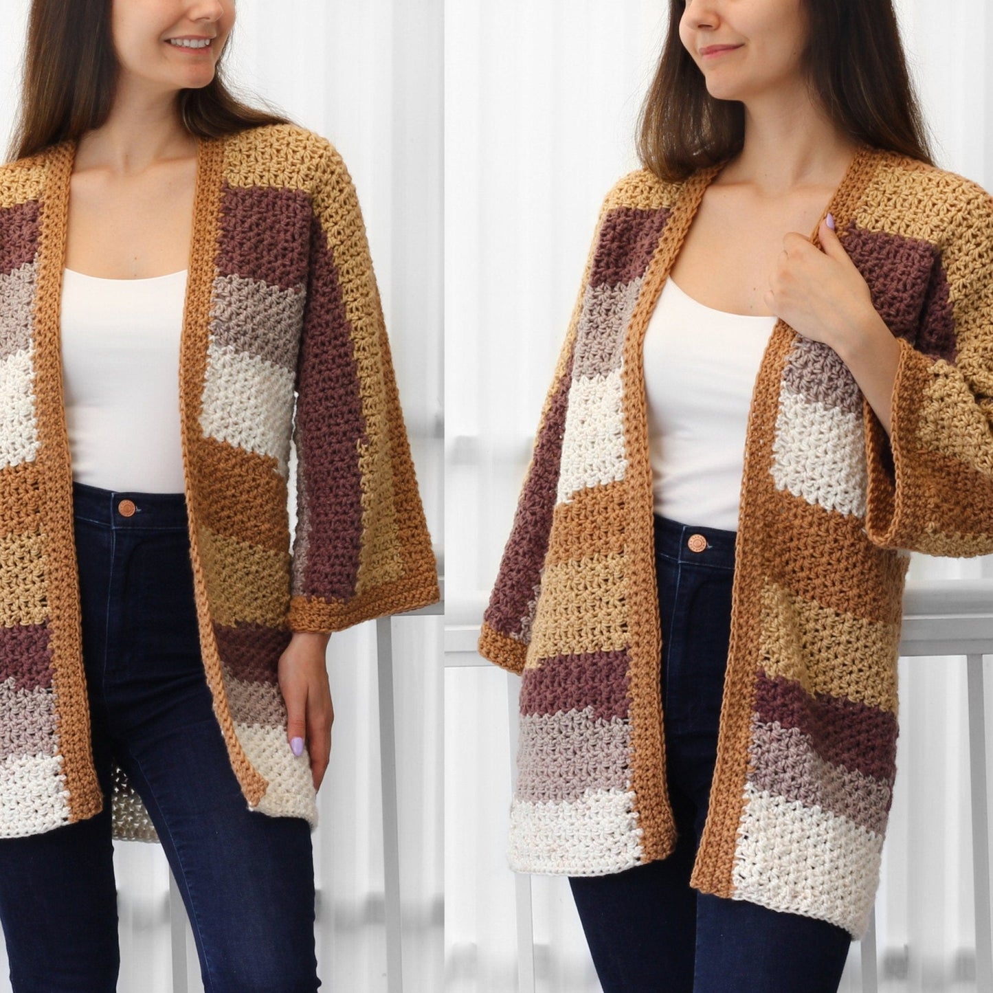 CHLOE Kimono Cardigan Crochet Pattern | One-Piece Lace Layer | PDF (XS–3XL) - Hakel Liebe
