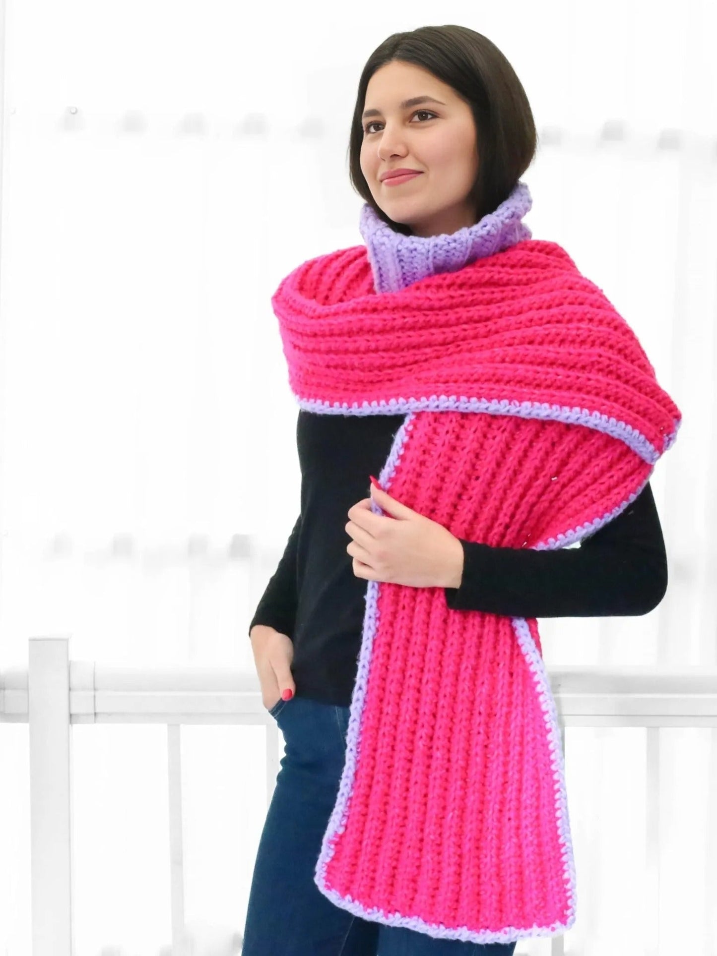 VICTORIA Turtleneck Scarf Crochet Pattern | Scarf, Hood & Cowl in One | PDF (Kids–Adult) - Hakel Liebe