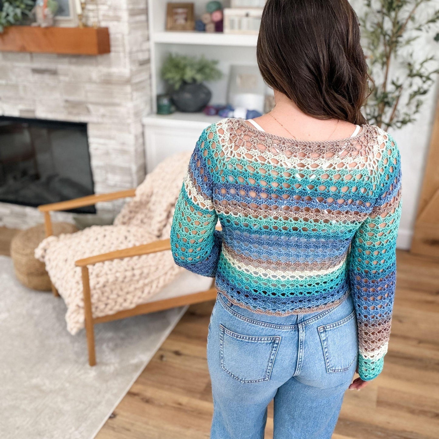 CROCHET PATTERN & VIDEO/ Solea Shell Stitch Cardigan Pattern, Summer Cardigan, Top-Down Cardigan, Xs-5X, Seamless, Pdf