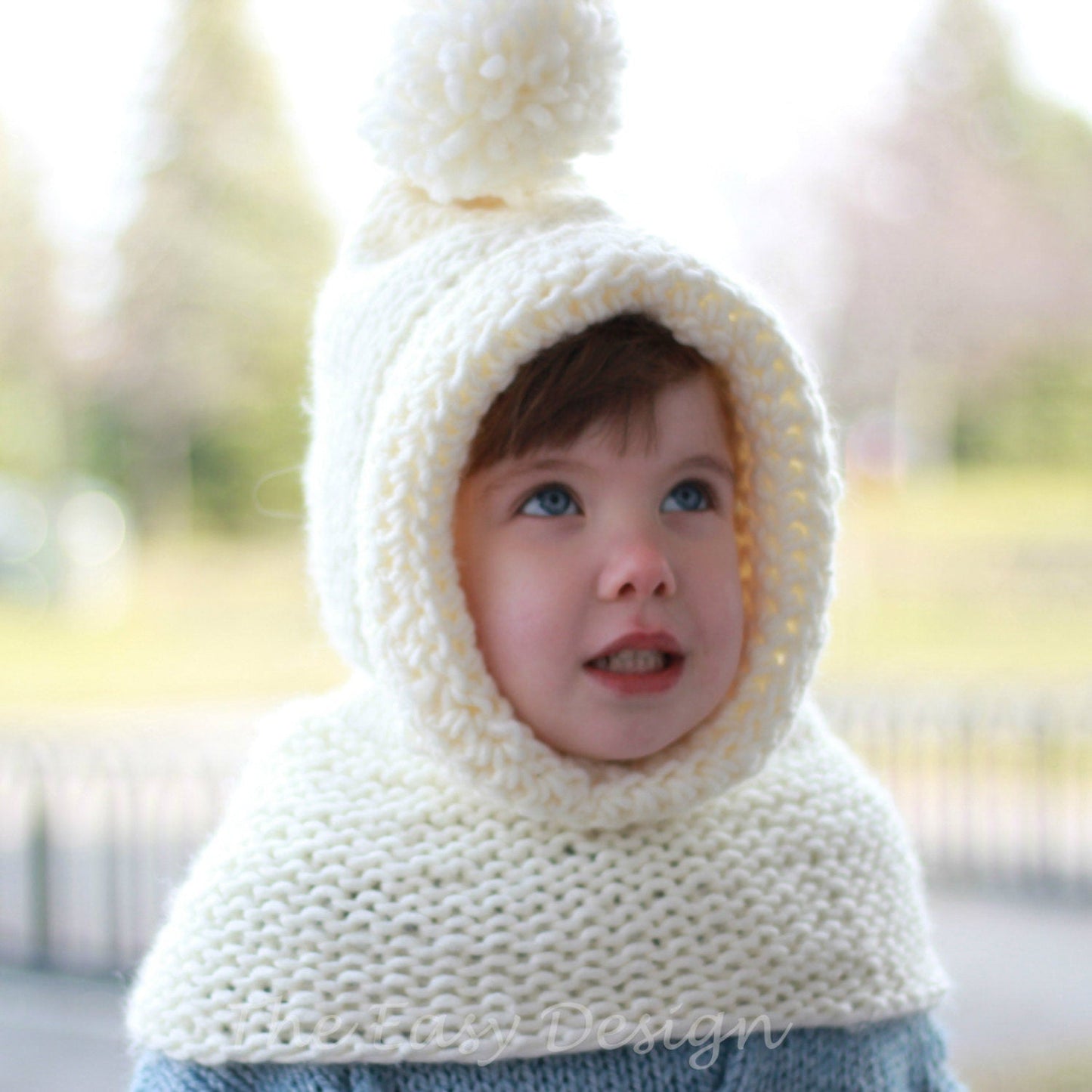 BAMBI Hooded Cowl Knitting Pattern | Hood & Scarf in One | PDF (12M–Adult) - Hakel Liebe