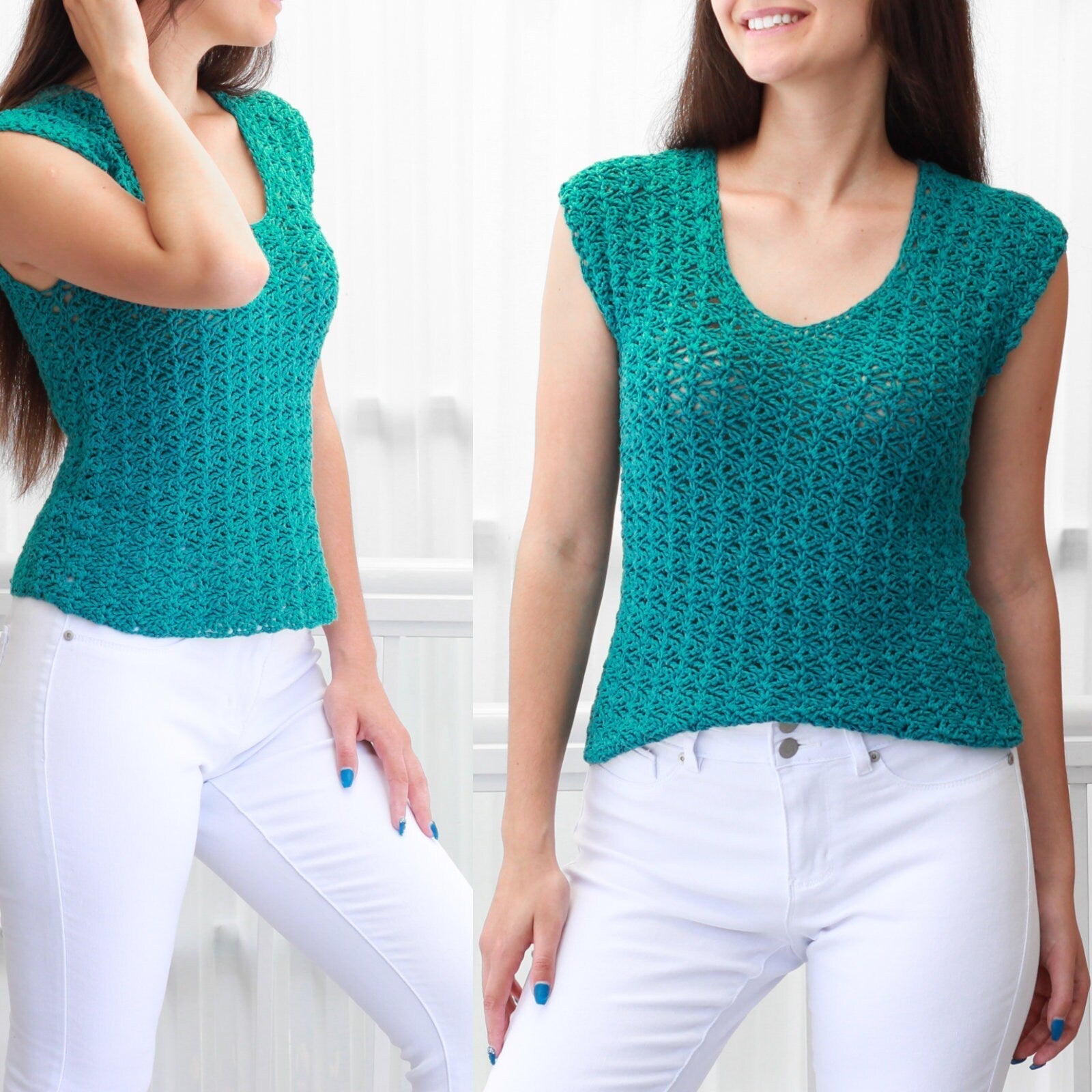ABIGAIL Lace Top Crochet Pattern | Delicate Everyday Lace | PDF (XS–2XL) - Hakel Liebe
