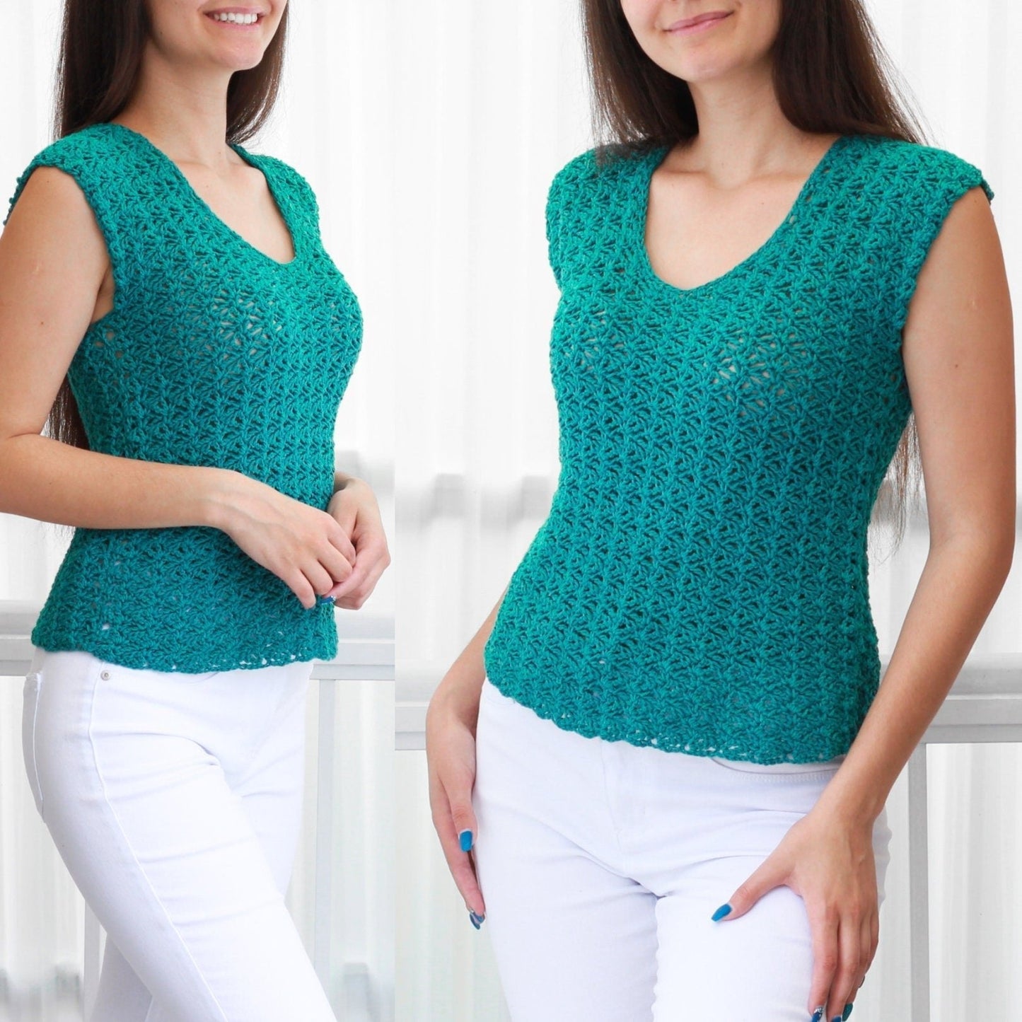 ABIGAIL Lace Top Crochet Pattern | Delicate Everyday Lace | PDF (XS–2XL) - Hakel Liebe