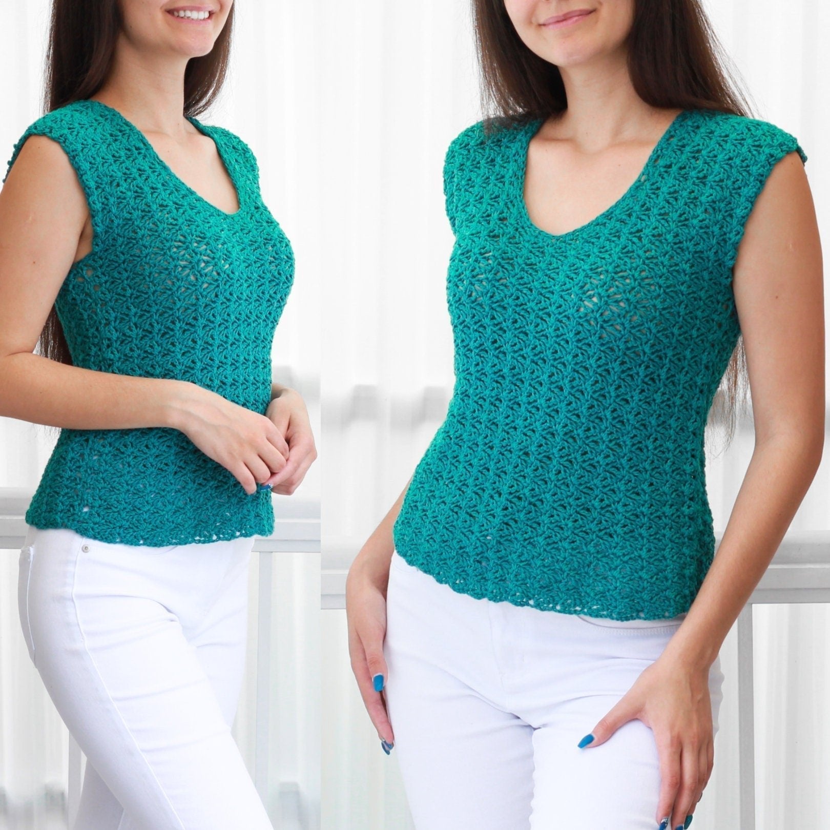 ABIGAIL Lace Top Crochet Pattern | Delicate Everyday Lace | PDF (XS–2XL) - Hakel Liebe