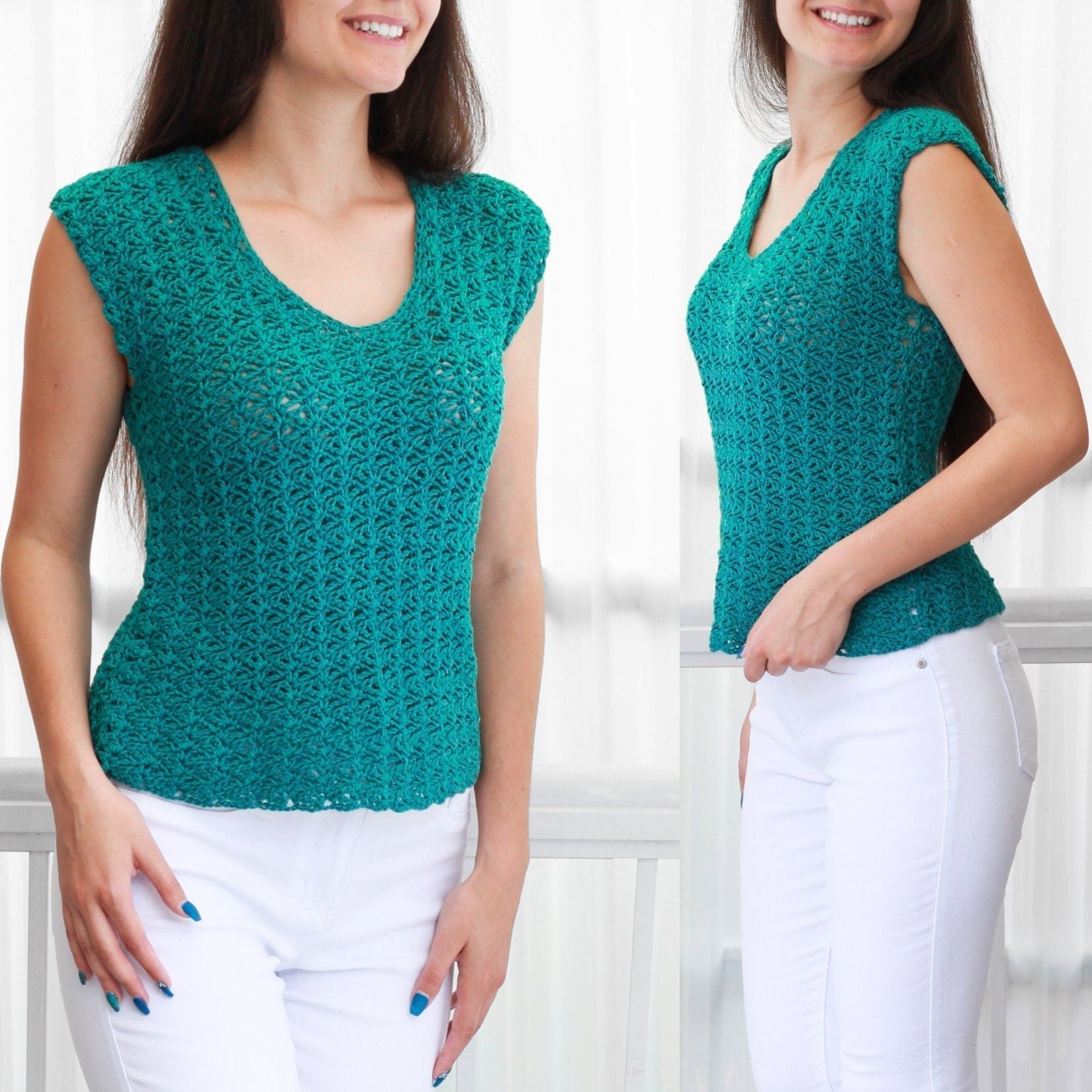 ABIGAIL Lace Top Crochet Pattern | Delicate Everyday Lace | PDF (XS–2XL) - Hakel Liebe