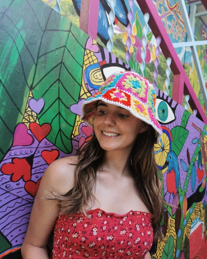 ALICE Bucket Hat Crochet Pattern | Granny Square Sun Hat | PDF - Hakel Liebe