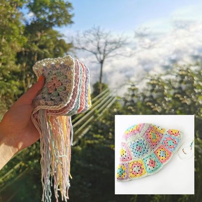 ALICE Bucket Hat Crochet Pattern | Granny Square Sun Hat | PDF - Hakel Liebe