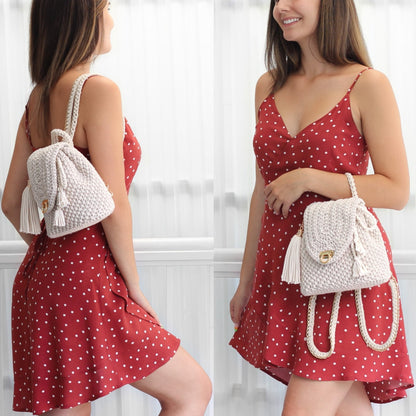 AMALFI Backpack Crochet Pattern | Textured Fashion Backpack, No Seaming | PDF - Hakel Liebe