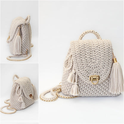 AMALFI Backpack Crochet Pattern | Textured Fashion Backpack, No Seaming | PDF - Hakel Liebe