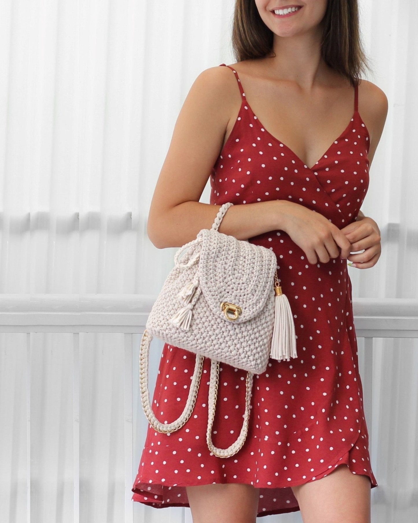 AMALFI Backpack Crochet Pattern | Textured Fashion Backpack, No Seaming | PDF - Hakel Liebe