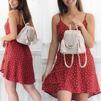AMALFI Backpack Crochet Pattern | Textured Fashion Backpack, No Seaming | PDF - Hakel Liebe
