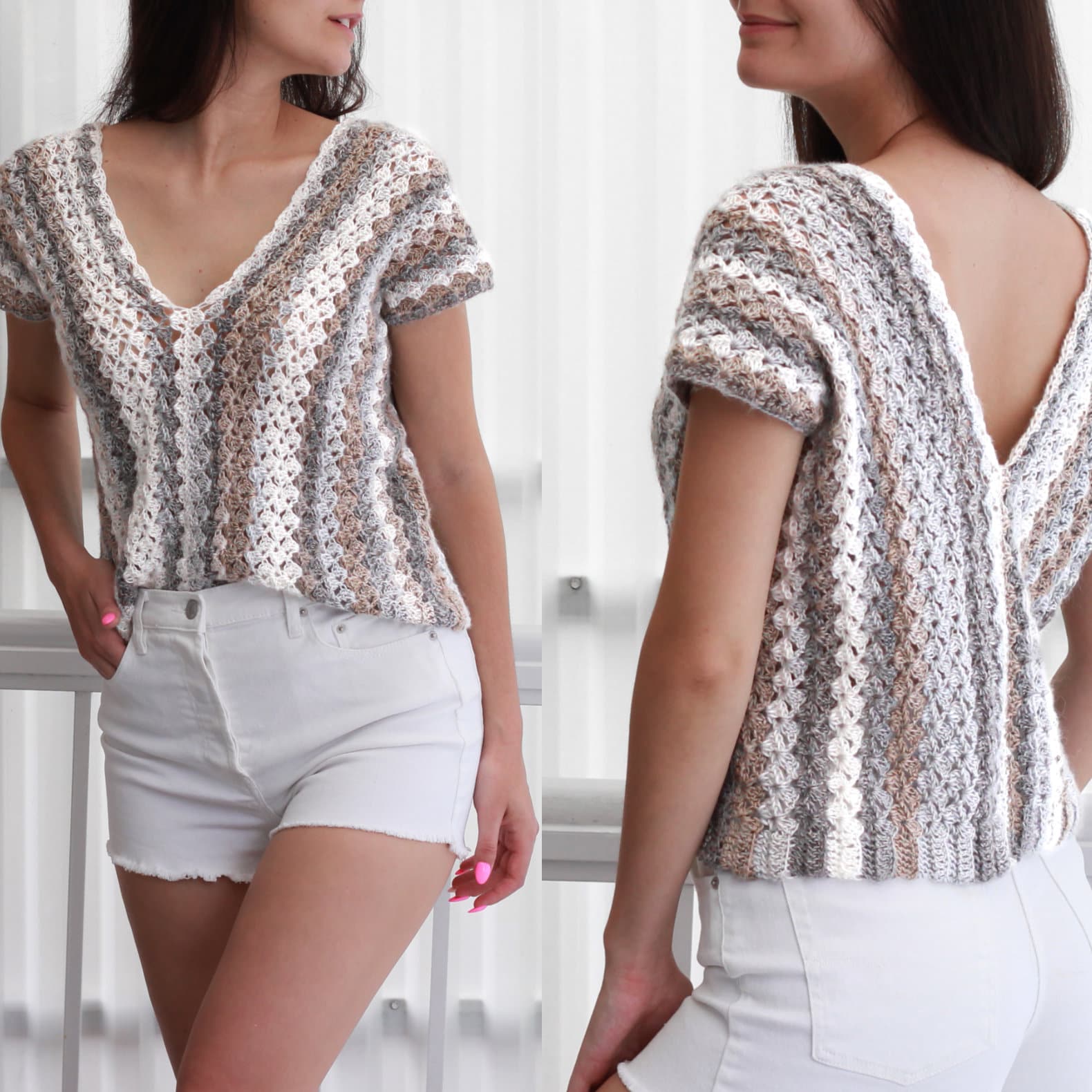 AMANDA Boho Top Crochet Pattern | One-Repeat Easiest Summer Top | PDF (XS–2XL) - Hakel Liebe