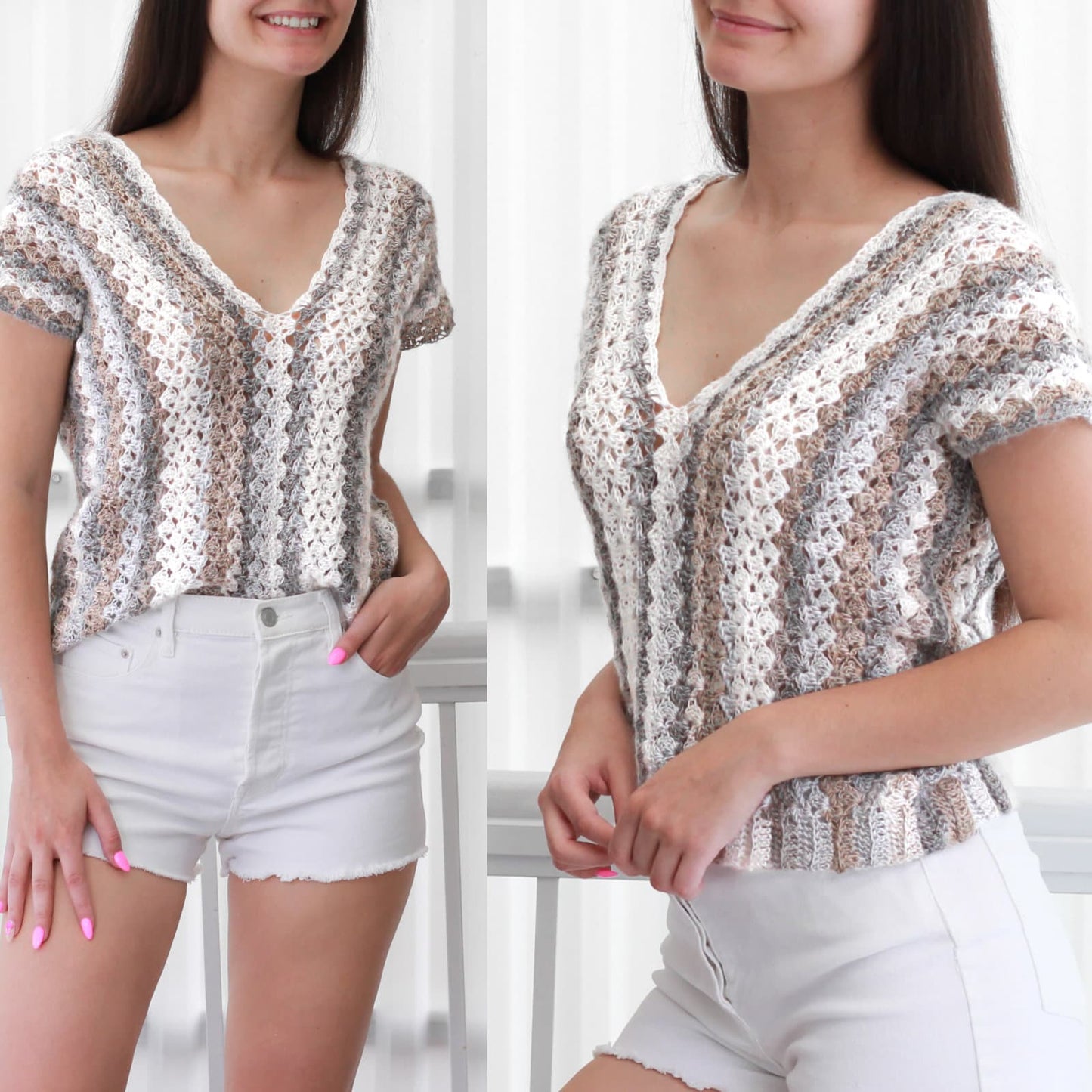 AMANDA Boho Top Crochet Pattern | One-Repeat Easiest Summer Top | PDF (XS–2XL) - Hakel Liebe