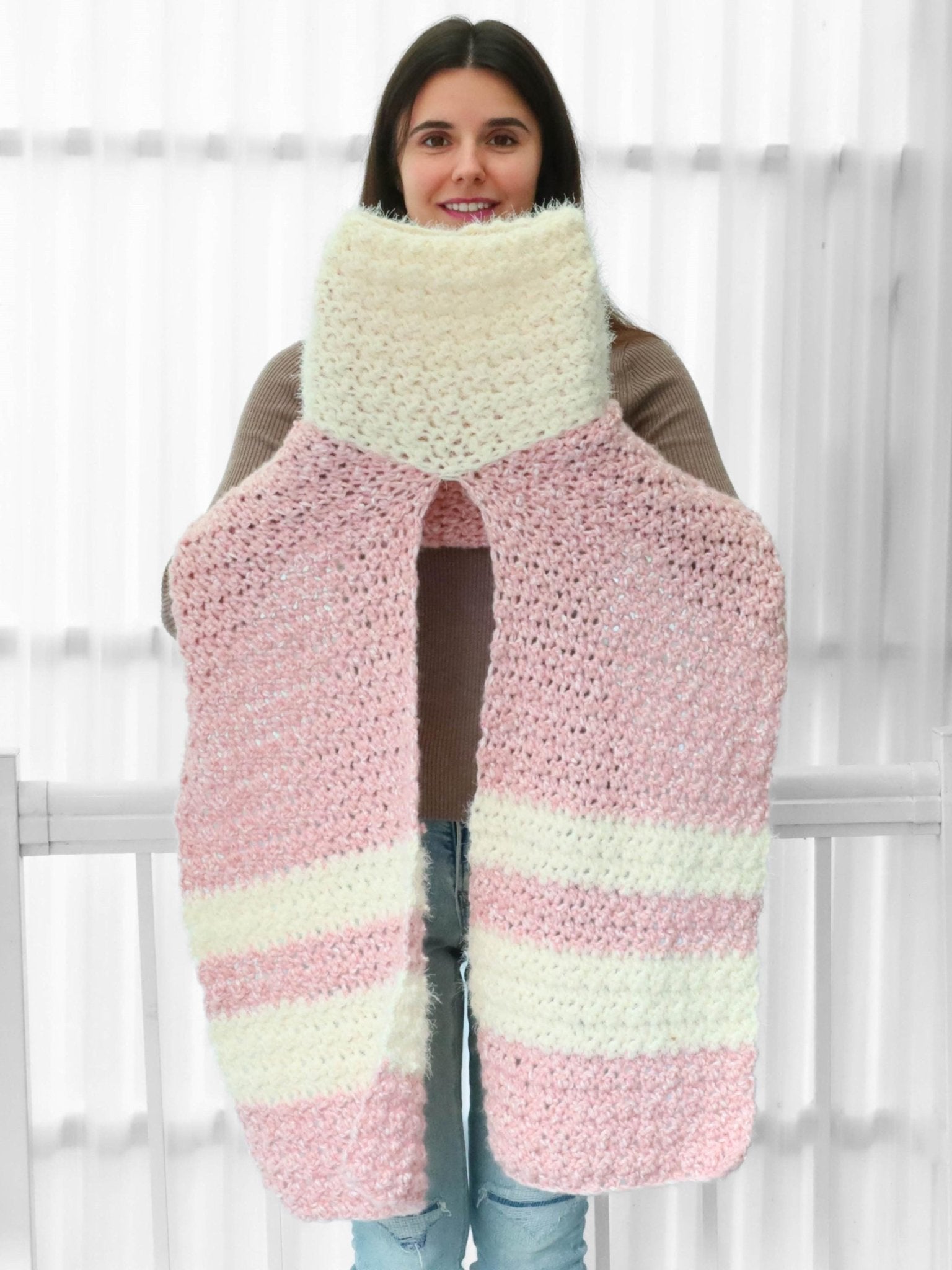 AMARA Hooded Scarf Crochet Pattern | Hood, Wrap & Turtleneck in One | PDF (Kids–Adult) - Hakel Liebe