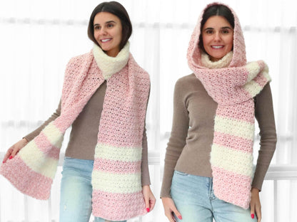 AMARA Hooded Scarf Crochet Pattern | Hood, Wrap & Turtleneck in One | PDF (Kids–Adult) - Hakel Liebe