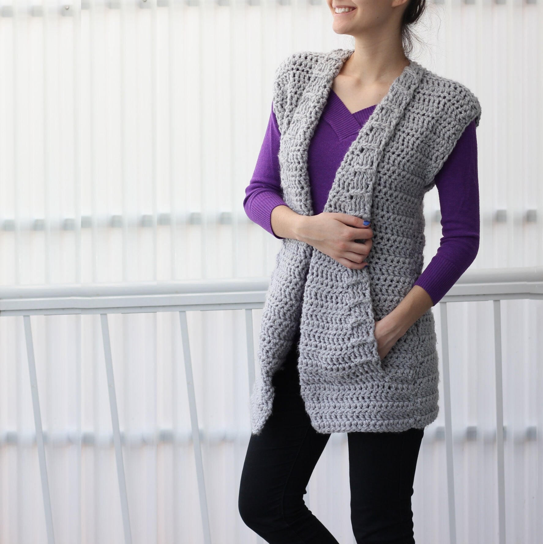 ARIA Vest Crochet Pattern | Flat-Worked Family Sizes 7Y–3XL | PDF - Hakel Liebe
