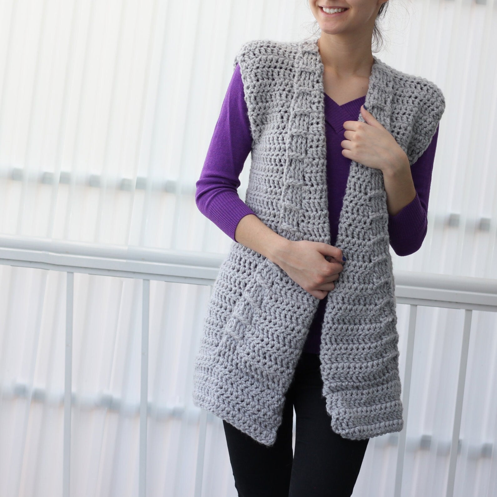 ARIA Vest Crochet Pattern | Flat-Worked Family Sizes 7Y–3XL | PDF - Hakel Liebe