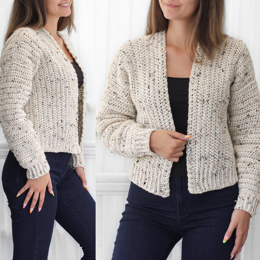 ASHLEY Cardigan Crochet Pattern | Weekend-Ready Everyday Layer | PDF (XS–3XL) - Hakel Liebe