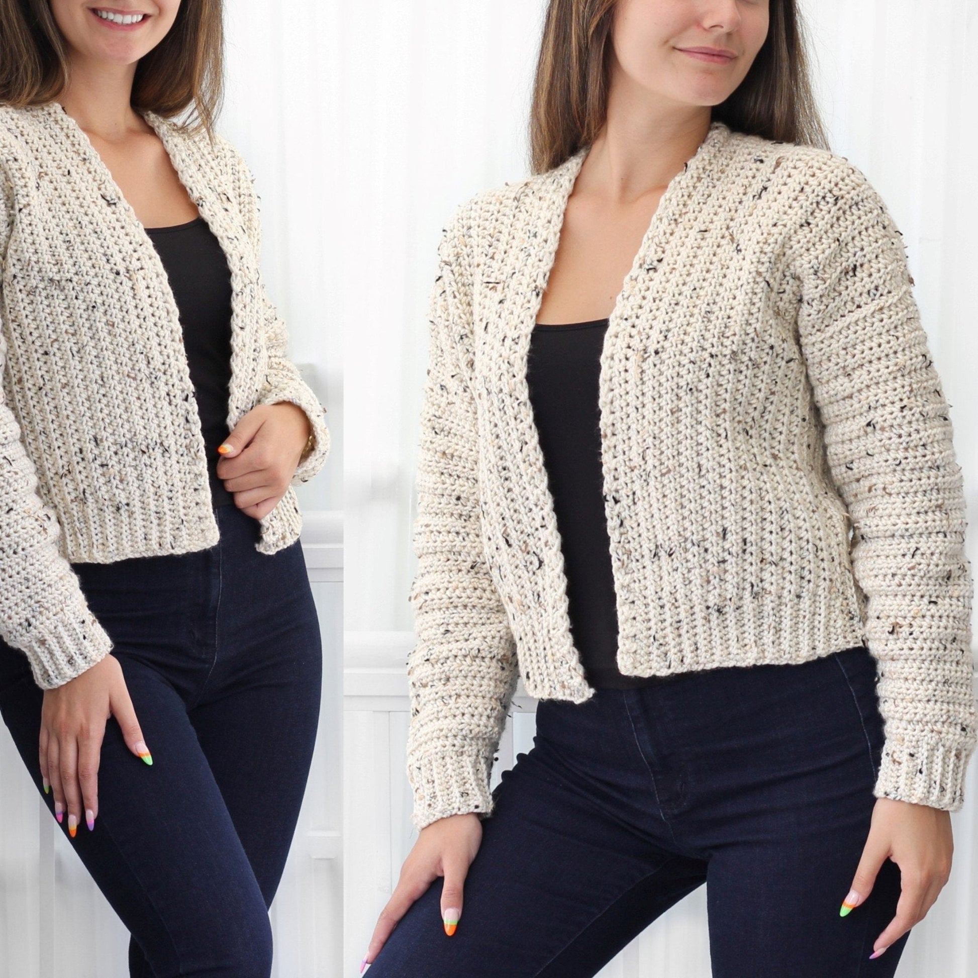 ASHLEY Cardigan Crochet Pattern | Weekend-Ready Everyday Layer | PDF (XS–3XL) - Hakel Liebe