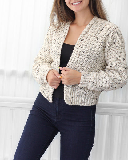 ASHLEY Cardigan Crochet Pattern | Weekend-Ready Everyday Layer | PDF (XS–3XL) - Hakel Liebe