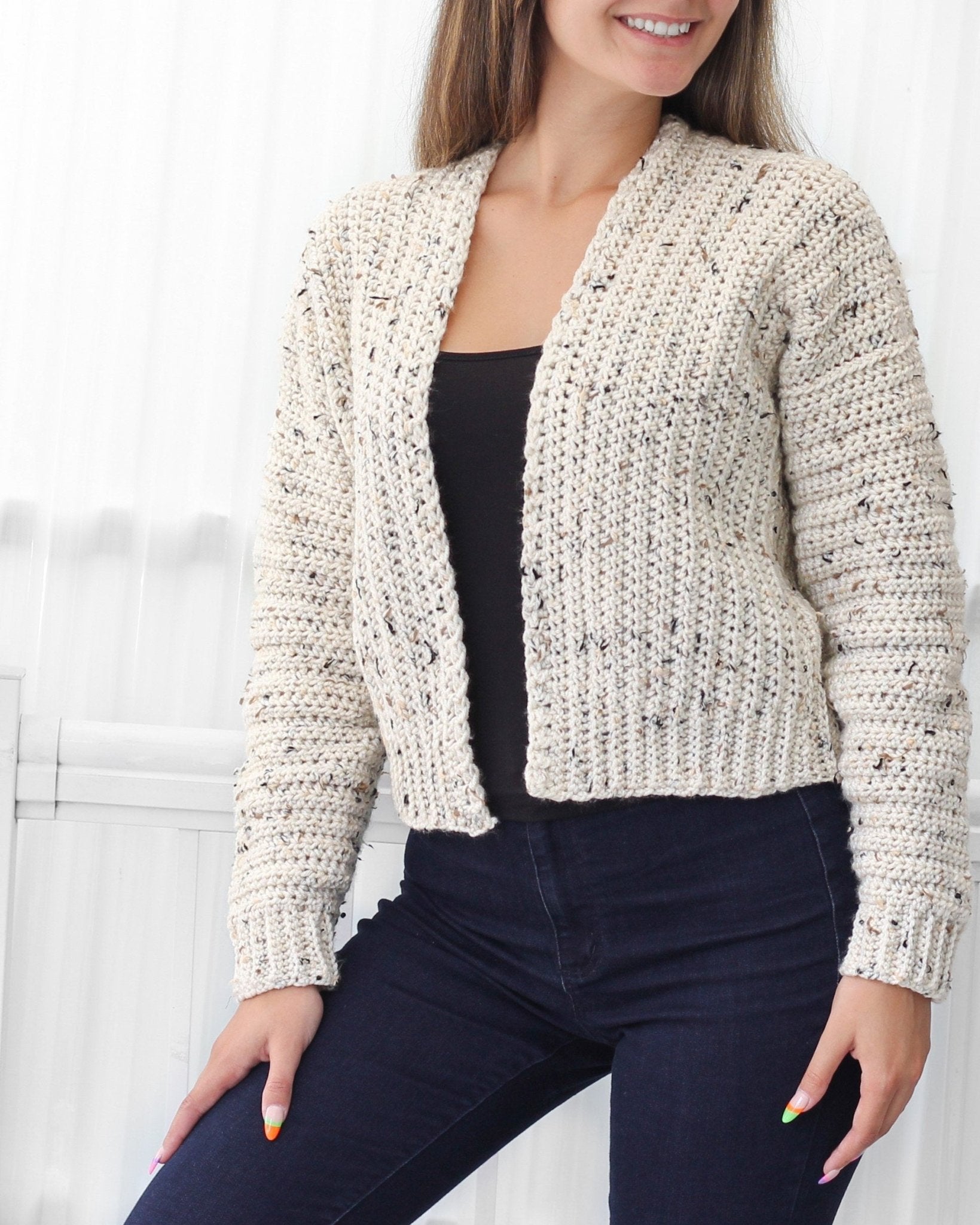 ASHLEY Cardigan Crochet Pattern | Weekend-Ready Everyday Layer | PDF (XS–3XL) - Hakel Liebe