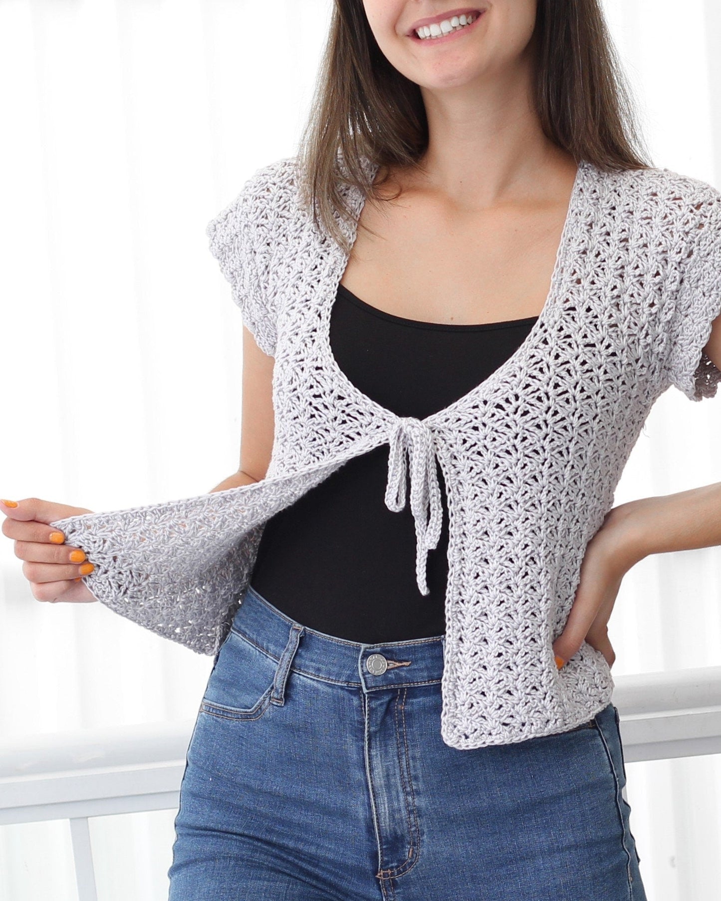 AVA Summer Cardigan Crochet Pattern | Light Lace Everyday Layer | PDF (XS–3XL) - Hakel Liebe