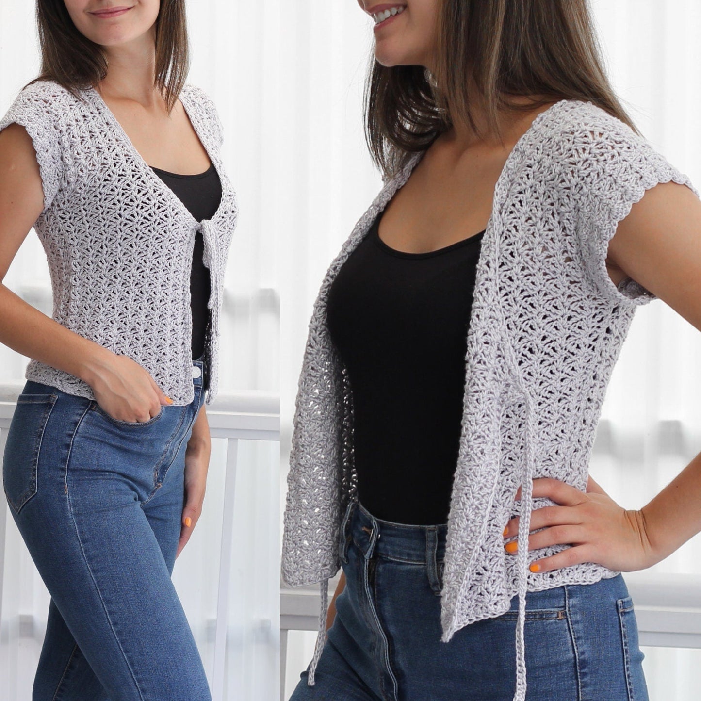AVA Summer Cardigan Crochet Pattern | Light Lace Everyday Layer | PDF (XS–3XL) - Hakel Liebe