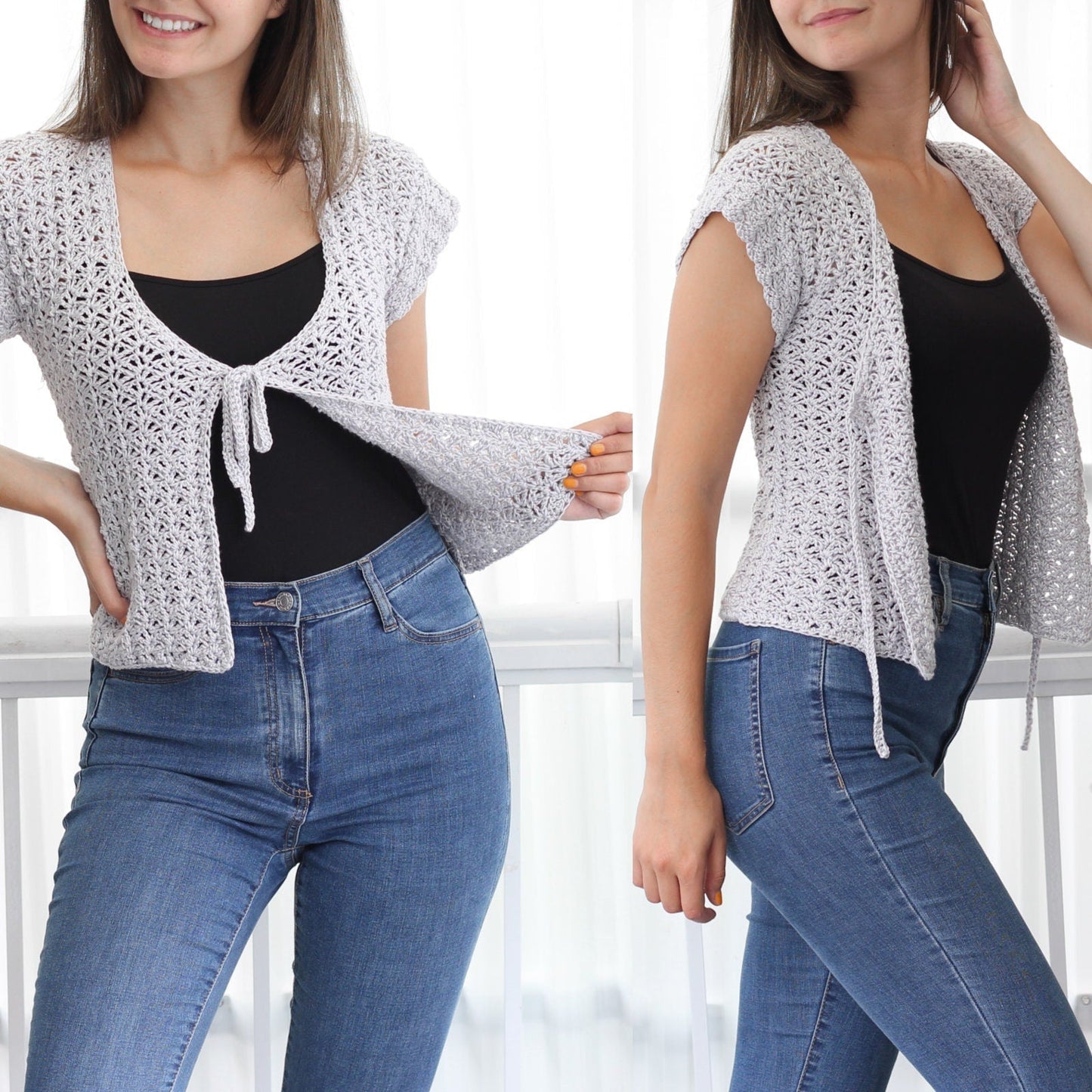 AVA Summer Cardigan Crochet Pattern | Light Lace Everyday Layer | PDF (XS–3XL) - Hakel Liebe