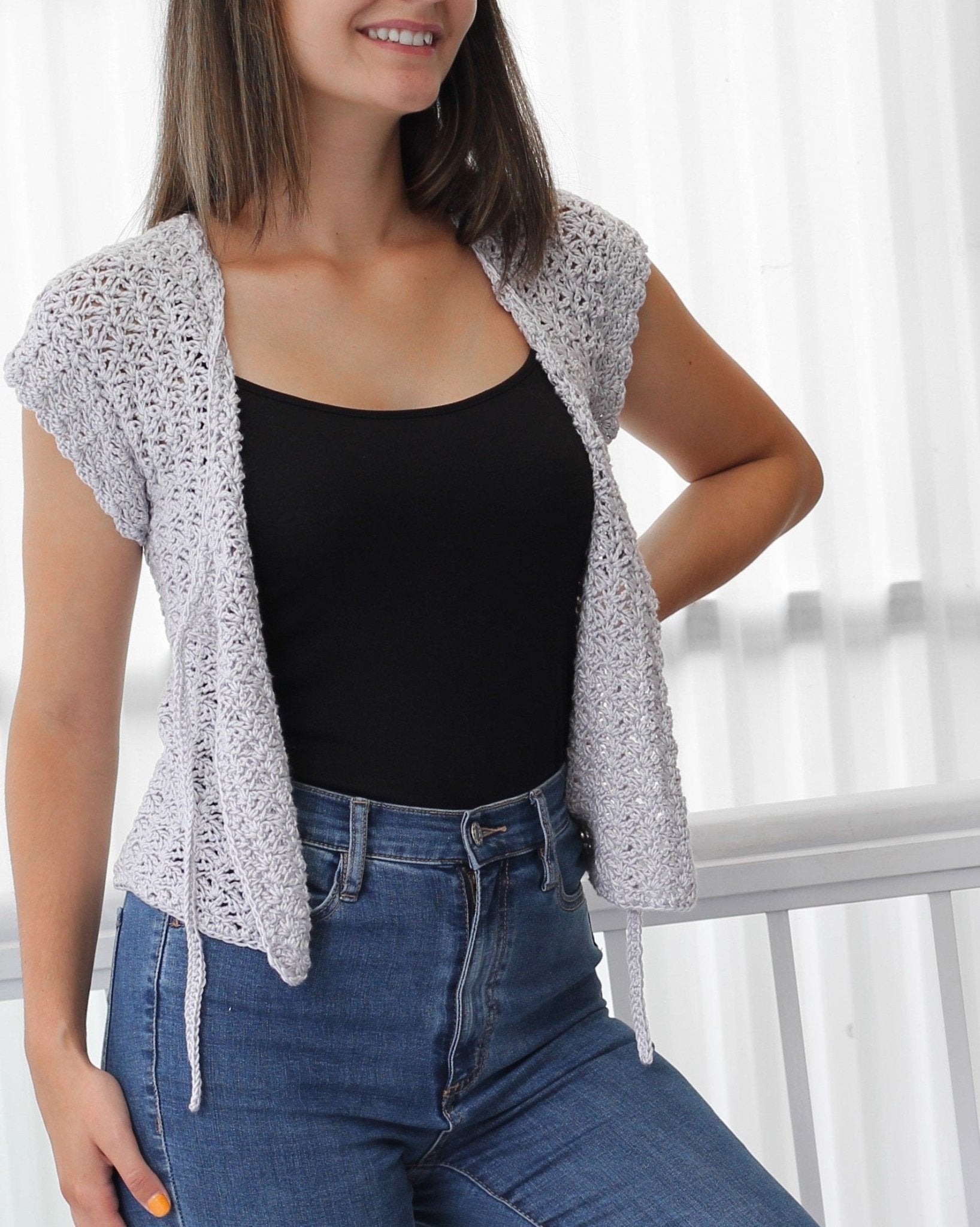 AVA Summer Cardigan Crochet Pattern | Light Lace Everyday Layer | PDF (XS–3XL) - Hakel Liebe
