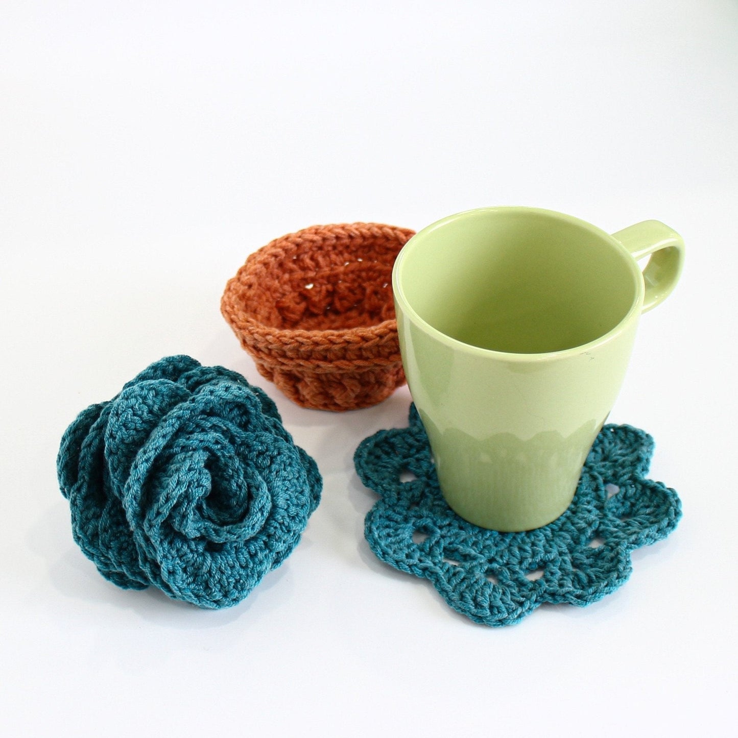 Flower Pot Coasters Crochet Pattern | Flower Pot That Becomes Coasters | PDF - Hakel Liebe