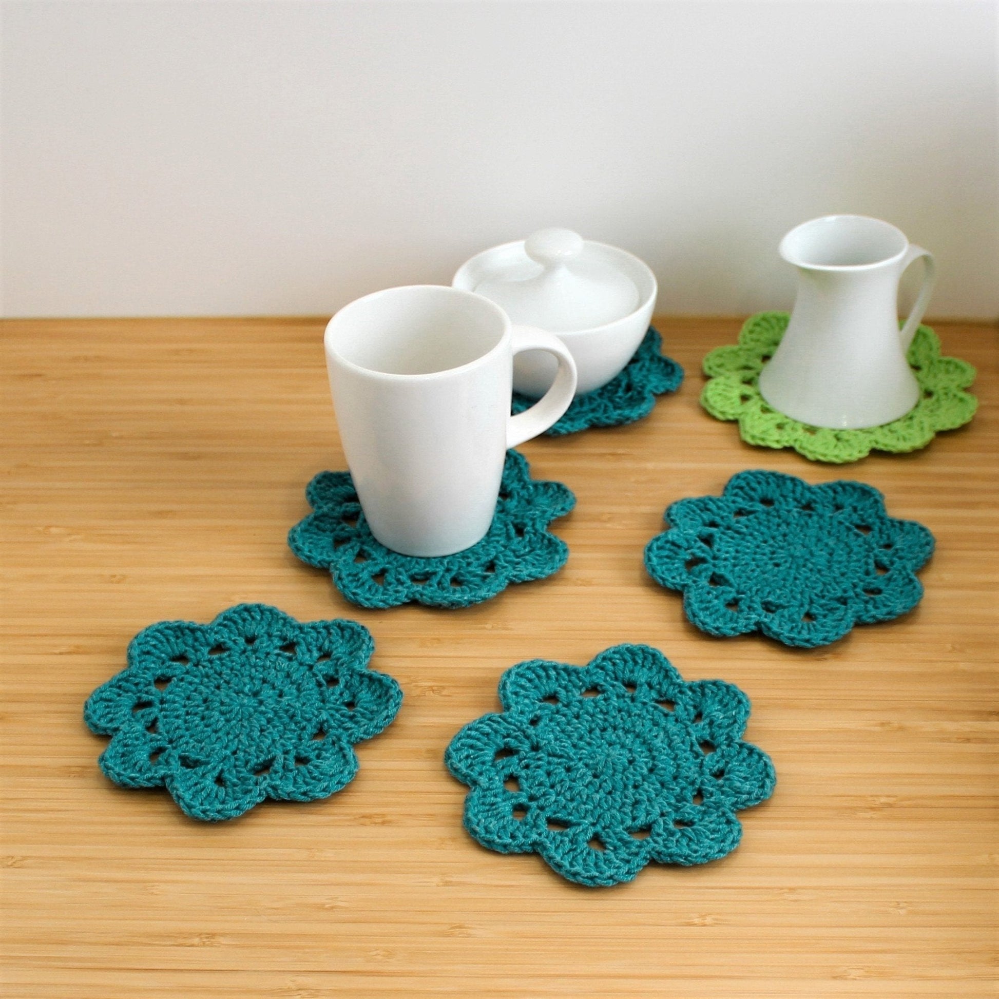 Flower Pot Coasters Crochet Pattern | Flower Pot That Becomes Coasters | PDF - Hakel Liebe