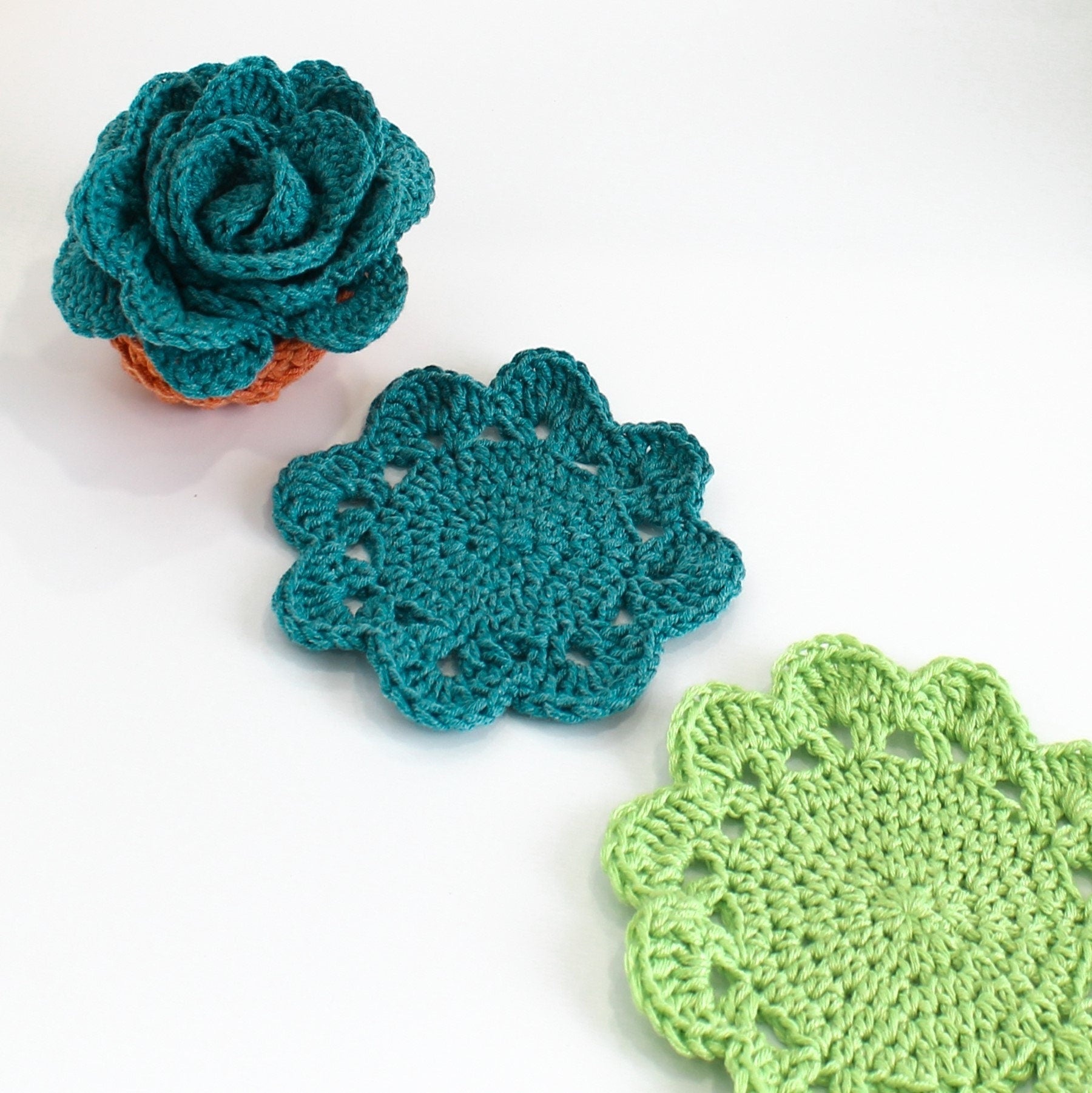 Flower Pot Coasters Crochet Pattern | Flower Pot That Becomes Coasters | PDF - Hakel Liebe
