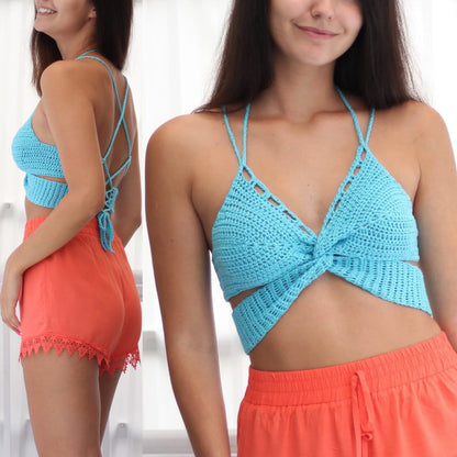 BUTTERFLY Crop Top Crochet Pattern | Corset-Back Summer Top | PDF (S–L) - Hakel Liebe