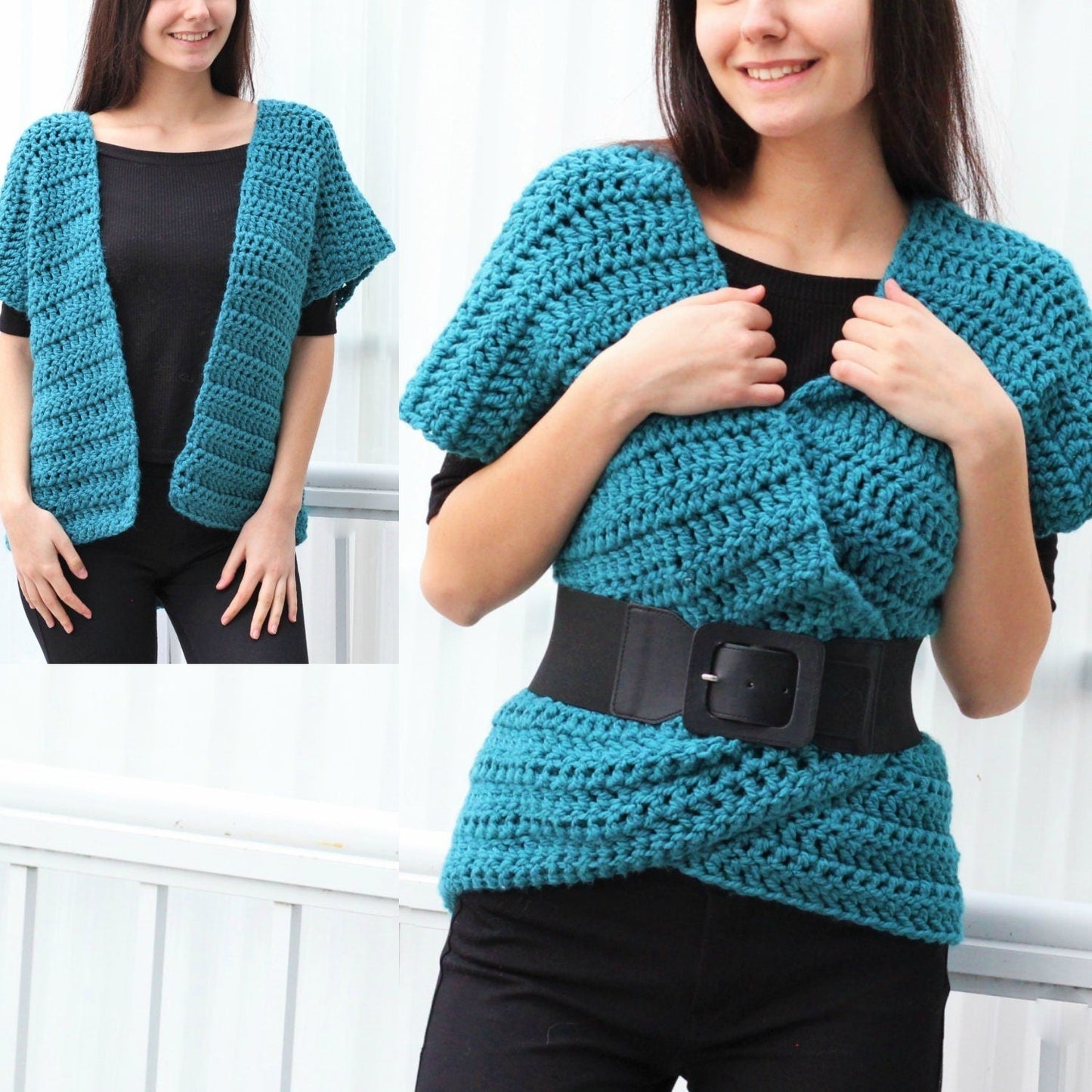 CARA Vest Crochet Pattern | Seamless Flat-Worked Layer | PDF (XS–3XL) - Hakel Liebe
