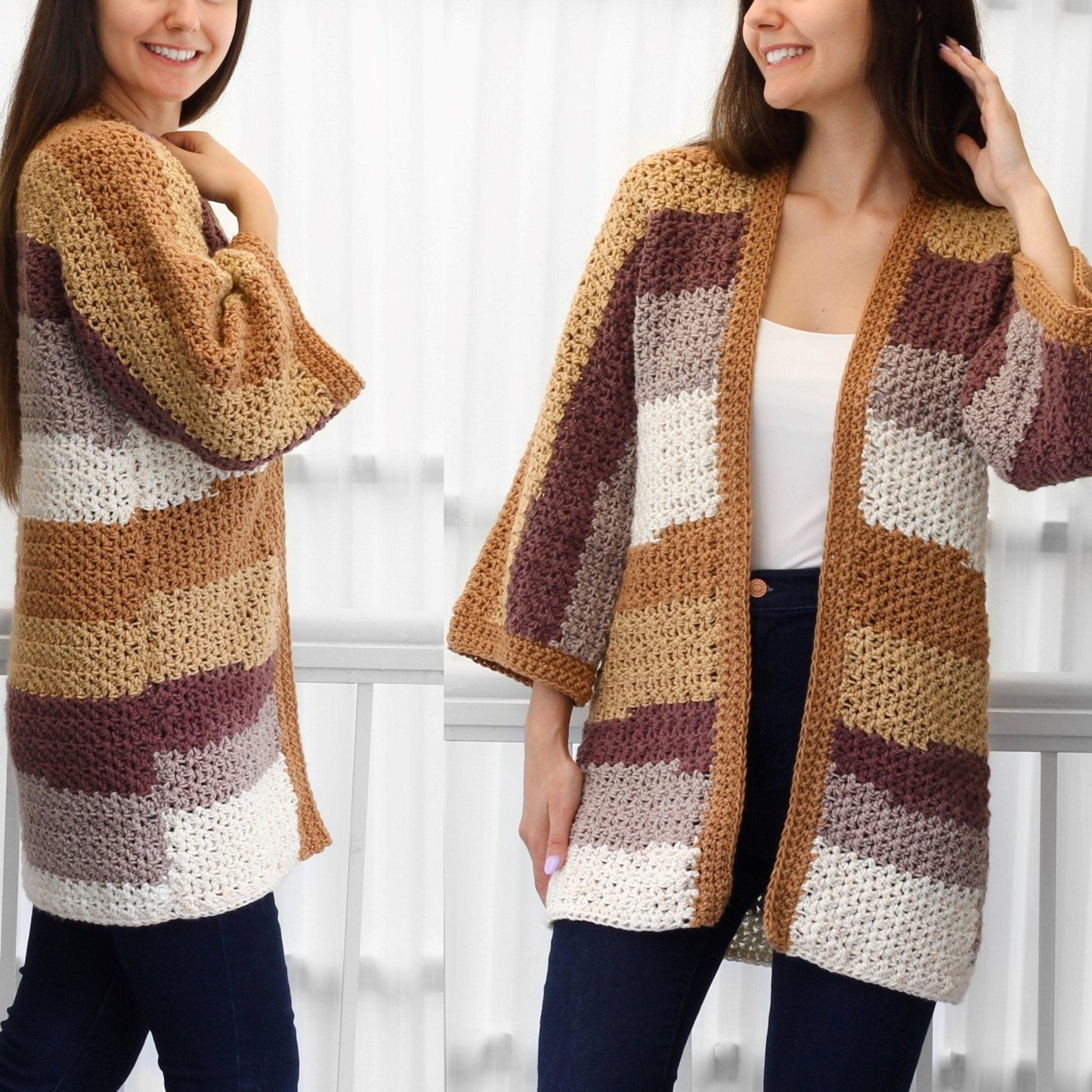 CHLOE Kimono Cardigan Crochet Pattern | One-Piece Lace Layer | PDF (XS–3XL) - Hakel Liebe