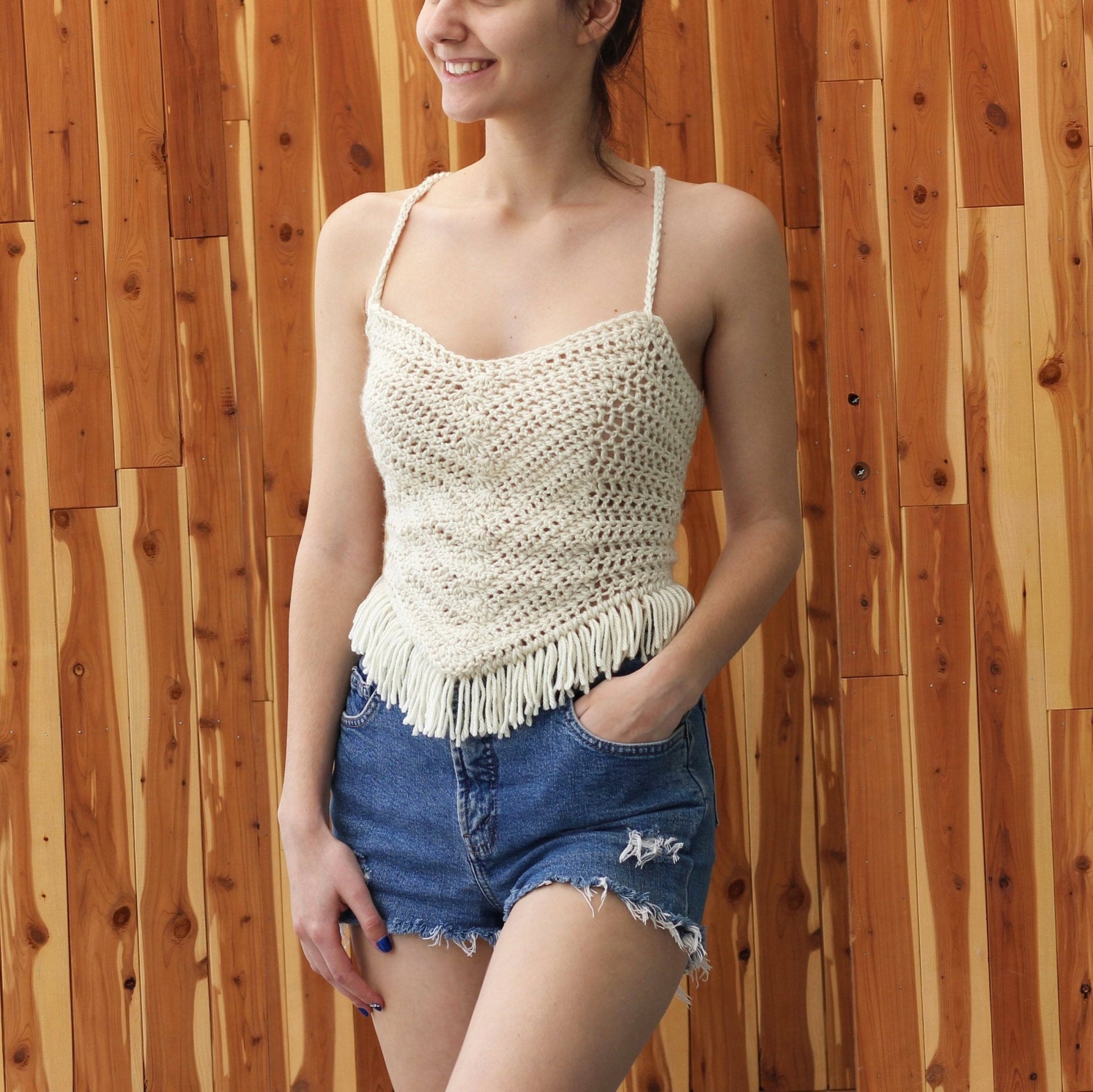 DALIDA Crop Top Crochet Pattern | 17 Rows, Double Crochet Only | PDF (S–3XL) - Hakel Liebe