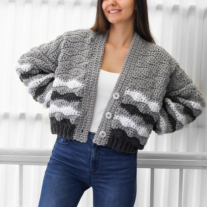DAPHNE Striped Cardigan Crochet Pattern | Bold Bulky Oversize | PDF (XS–3XL) - Hakel Liebe