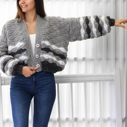 DAPHNE Striped Cardigan Crochet Pattern | Bold Bulky Oversize | PDF (XS–3XL) - Hakel Liebe