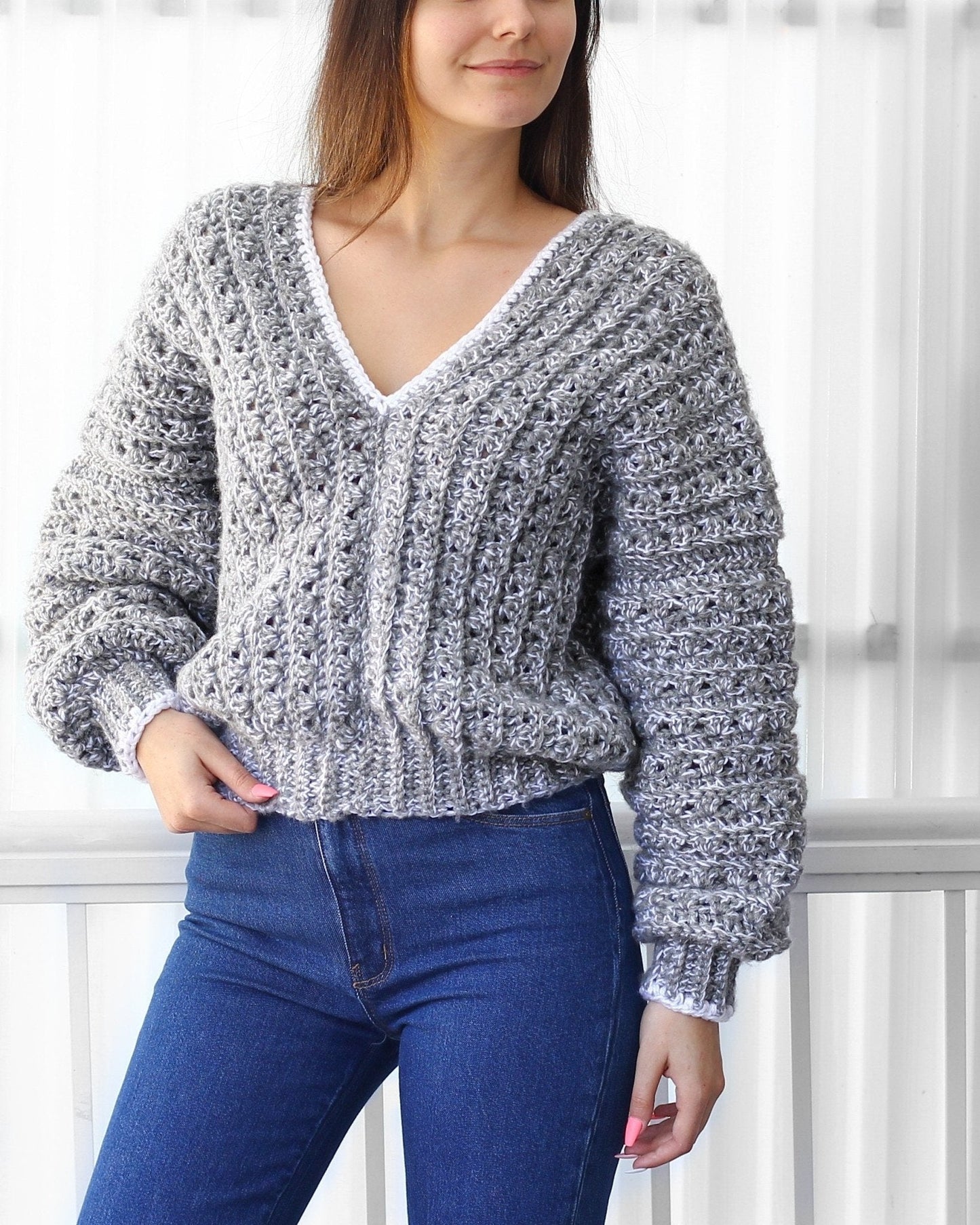 ELEANOR Striped Sweater Crochet Pattern | Oversized Color-Play Pullover | PDF (XS–4XL) - Hakel Liebe