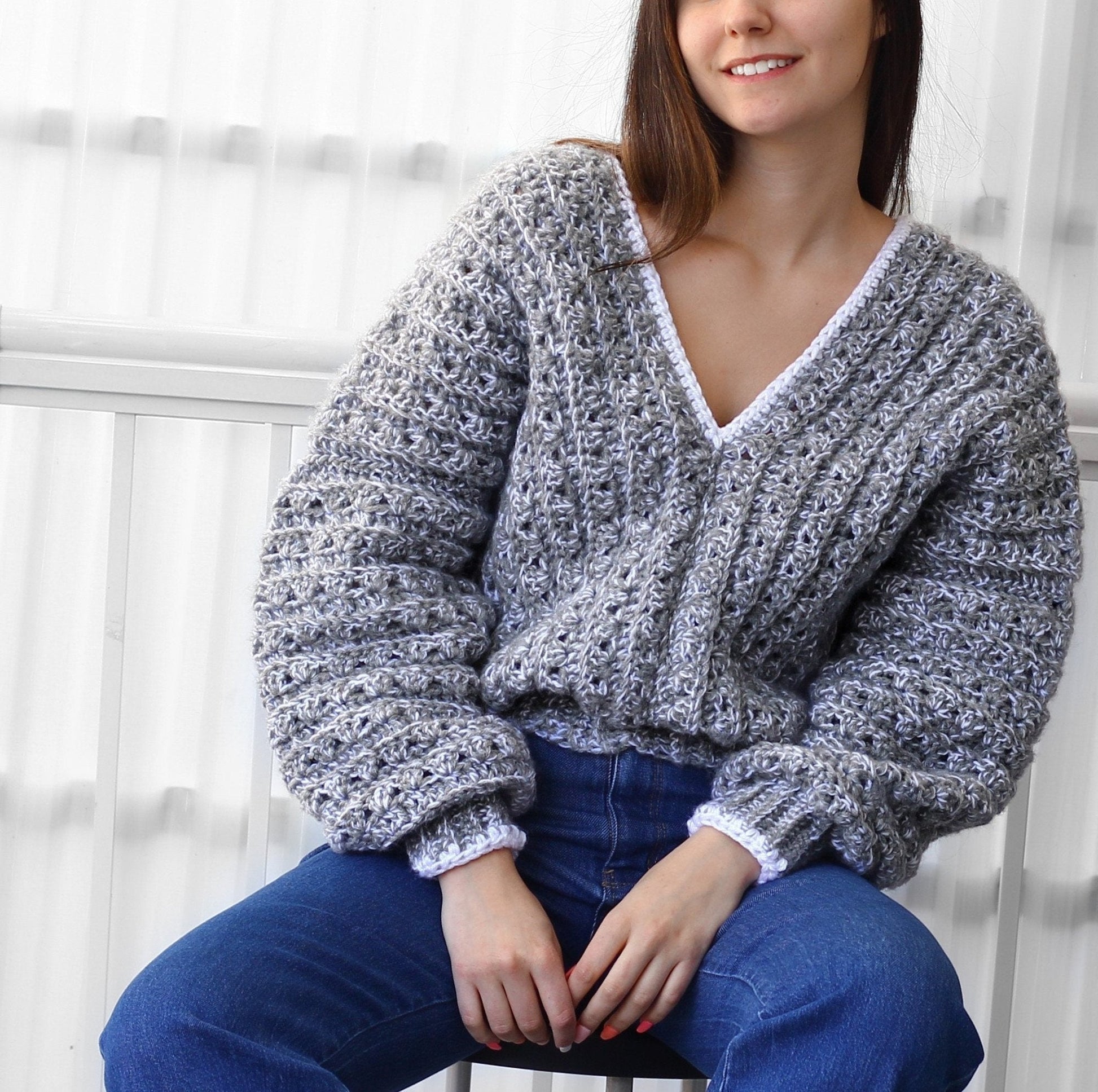 ELEANOR Striped Sweater Crochet Pattern | Oversized Color-Play Pullover | PDF (XS–4XL) - Hakel Liebe