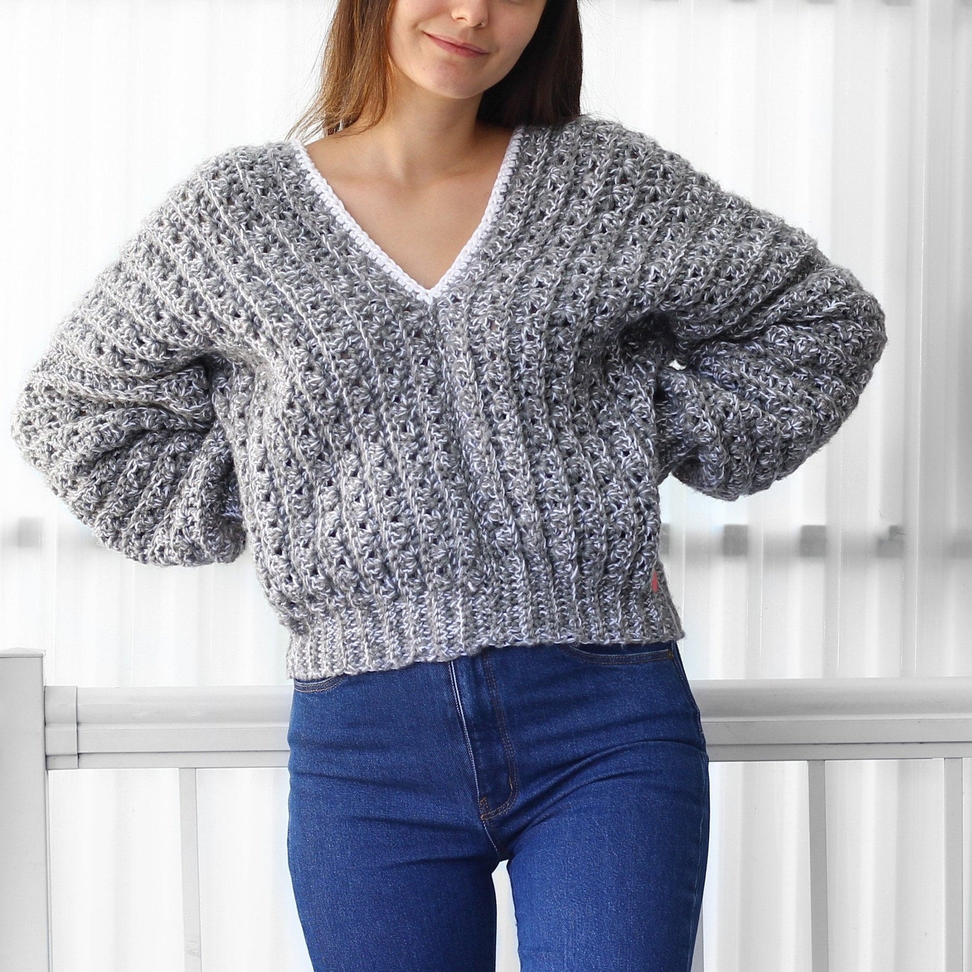 ELEANOR Striped Sweater Crochet Pattern | Oversized Color-Play Pullover | PDF (XS–4XL) - Hakel Liebe