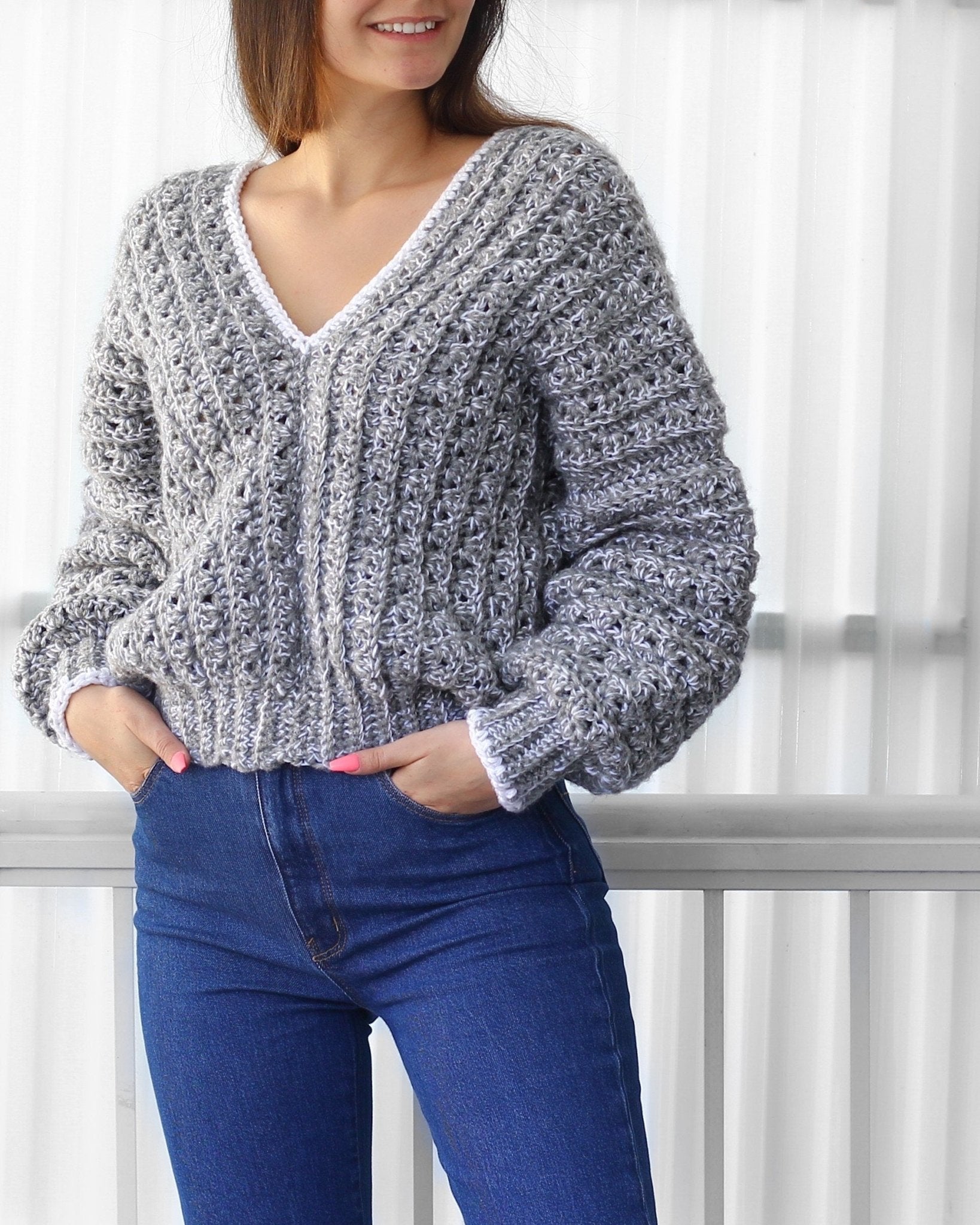 ELEANOR Striped Sweater Crochet Pattern | Oversized Color-Play Pullover | PDF (XS–4XL) - Hakel Liebe