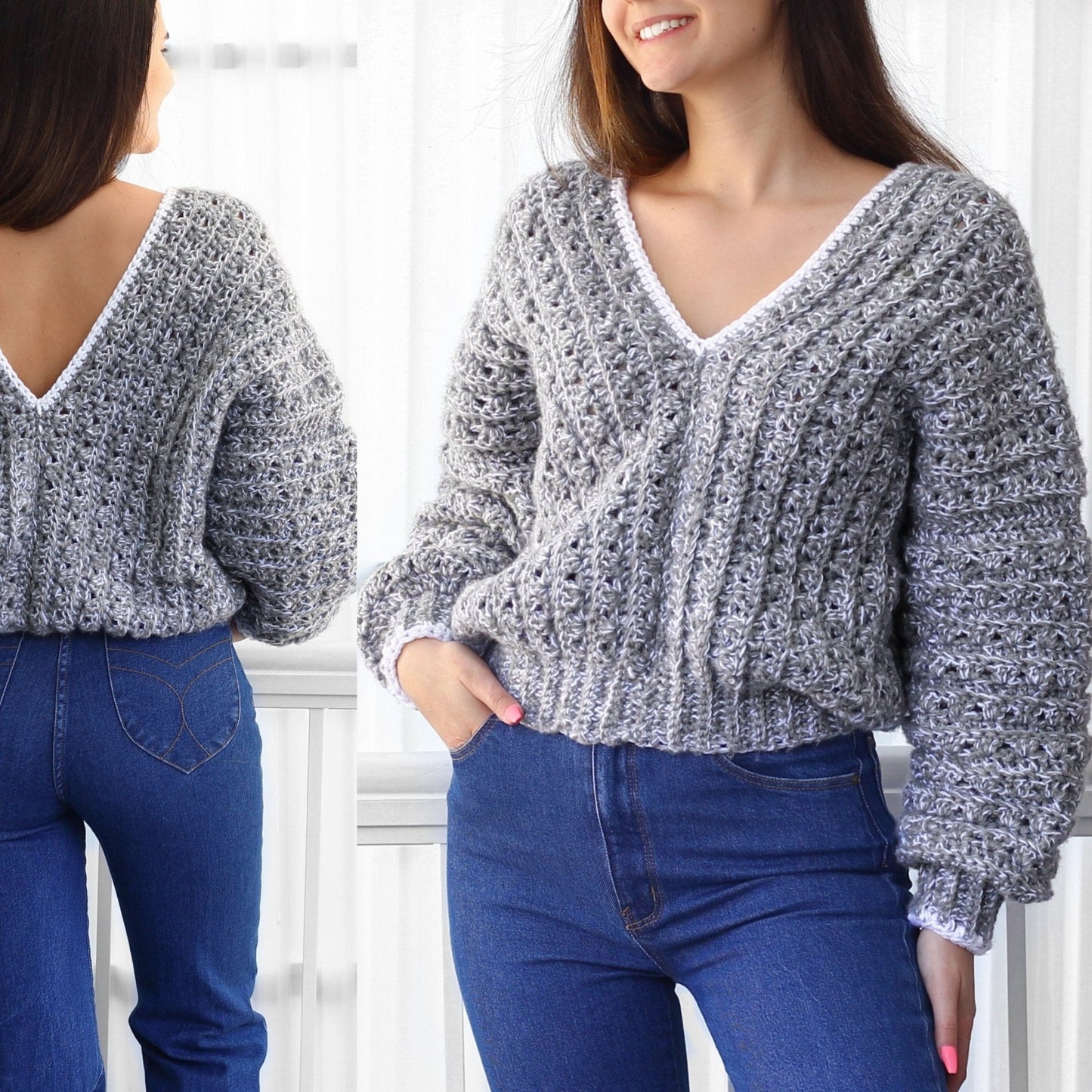 ELEANOR Striped Sweater Crochet Pattern | Oversized Color-Play Pullover | PDF (XS–4XL) - Hakel Liebe