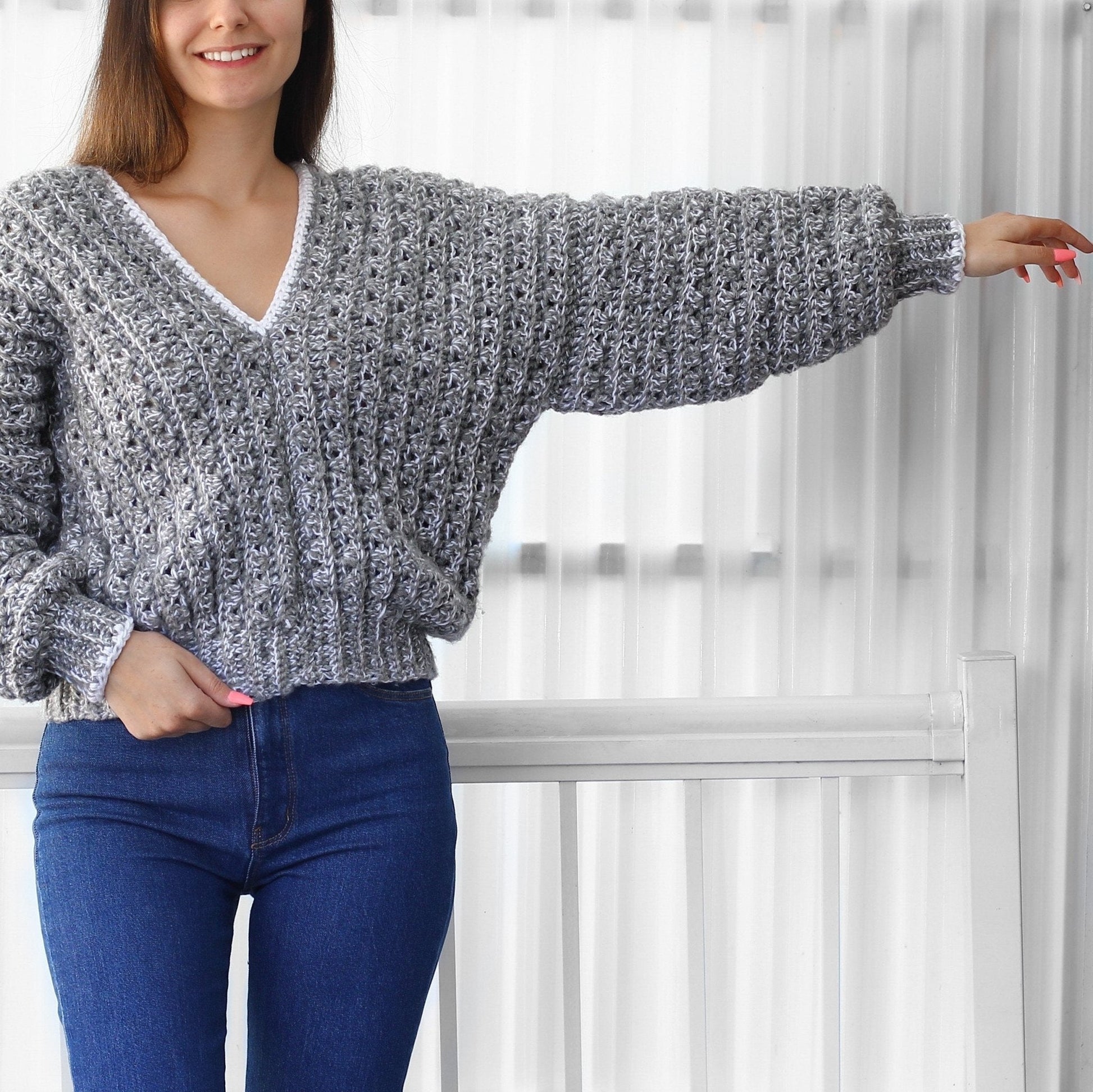 ELEANOR Striped Sweater Crochet Pattern | Oversized Color-Play Pullover | PDF (XS–4XL) - Hakel Liebe