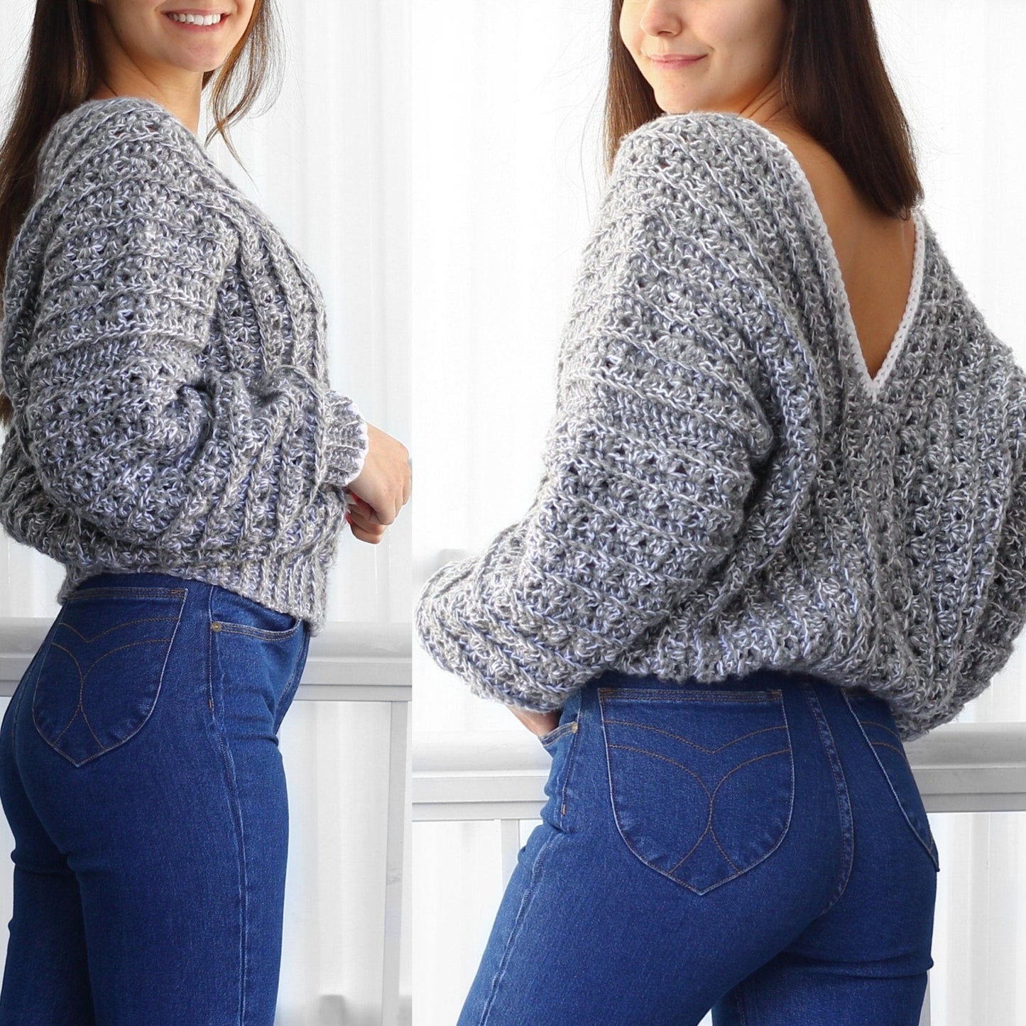ELEANOR Striped Sweater Crochet Pattern | Oversized Color-Play Pullover | PDF (XS–4XL) - Hakel Liebe