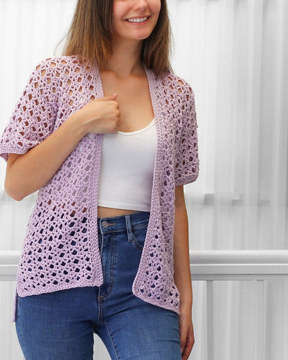 ELIANA Kimono Cardigan Crochet Pattern | Lace Texture, Easy Stitches | PDF (XS–3XL) - Hakel Liebe