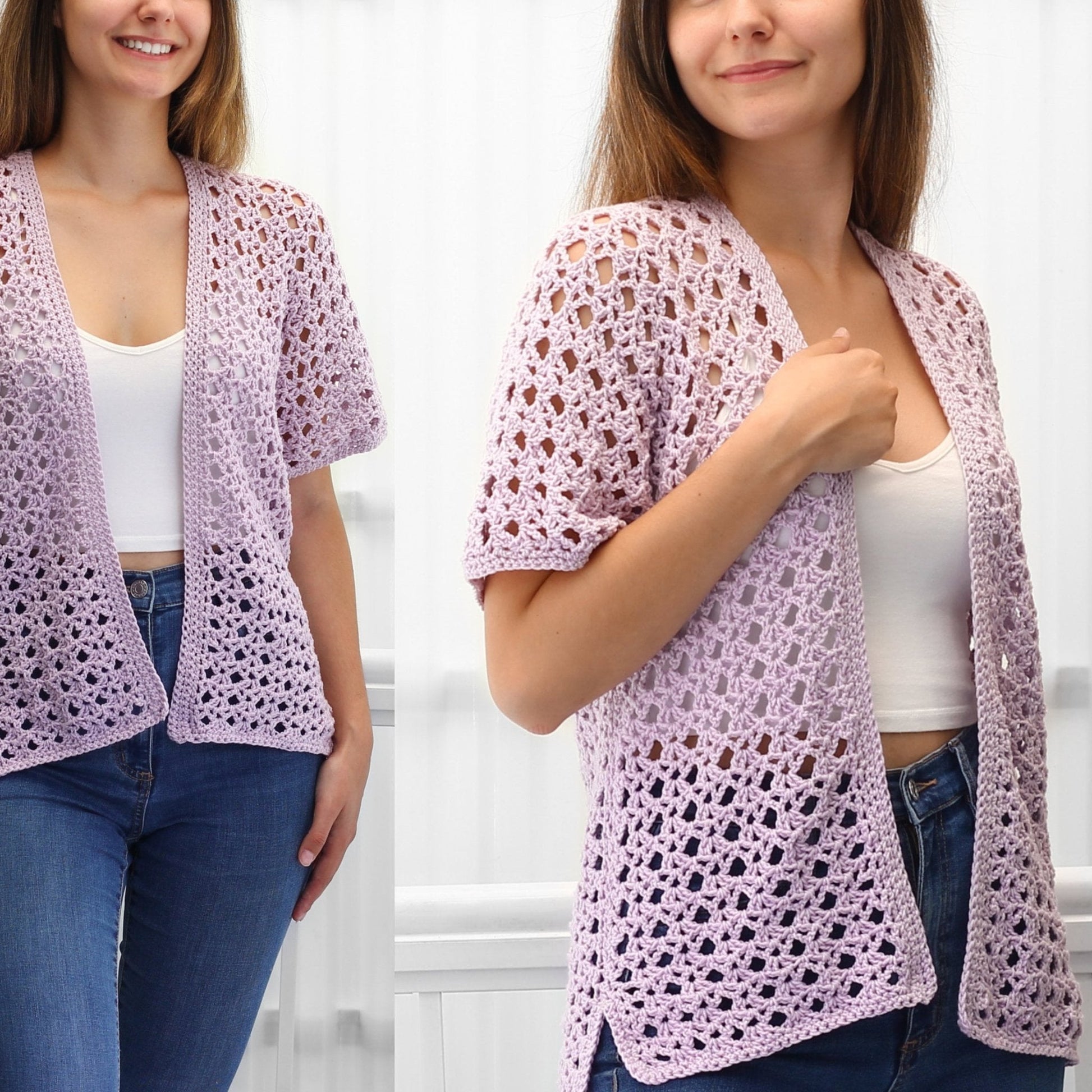 ELIANA Kimono Cardigan Crochet Pattern | Lace Texture, Easy Stitches | PDF (XS–3XL) - Hakel Liebe