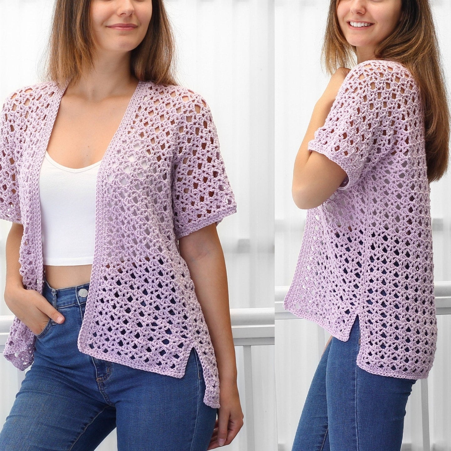ELIANA Kimono Cardigan Crochet Pattern | Lace Texture, Easy Stitches | PDF (XS–3XL) - Hakel Liebe