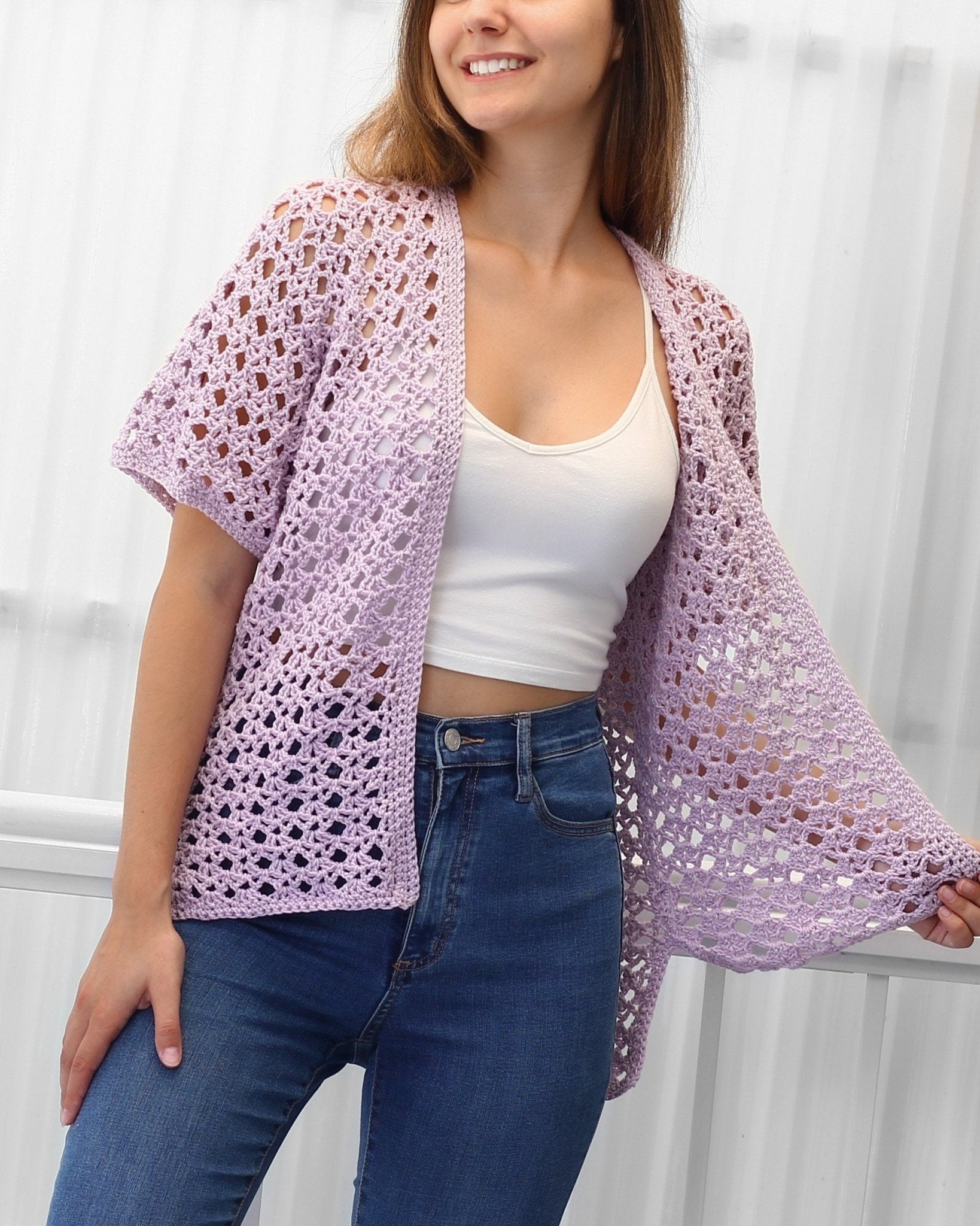 ELIANA Kimono Cardigan Crochet Pattern | Lace Texture, Easy Stitches | PDF (XS–3XL) - Hakel Liebe